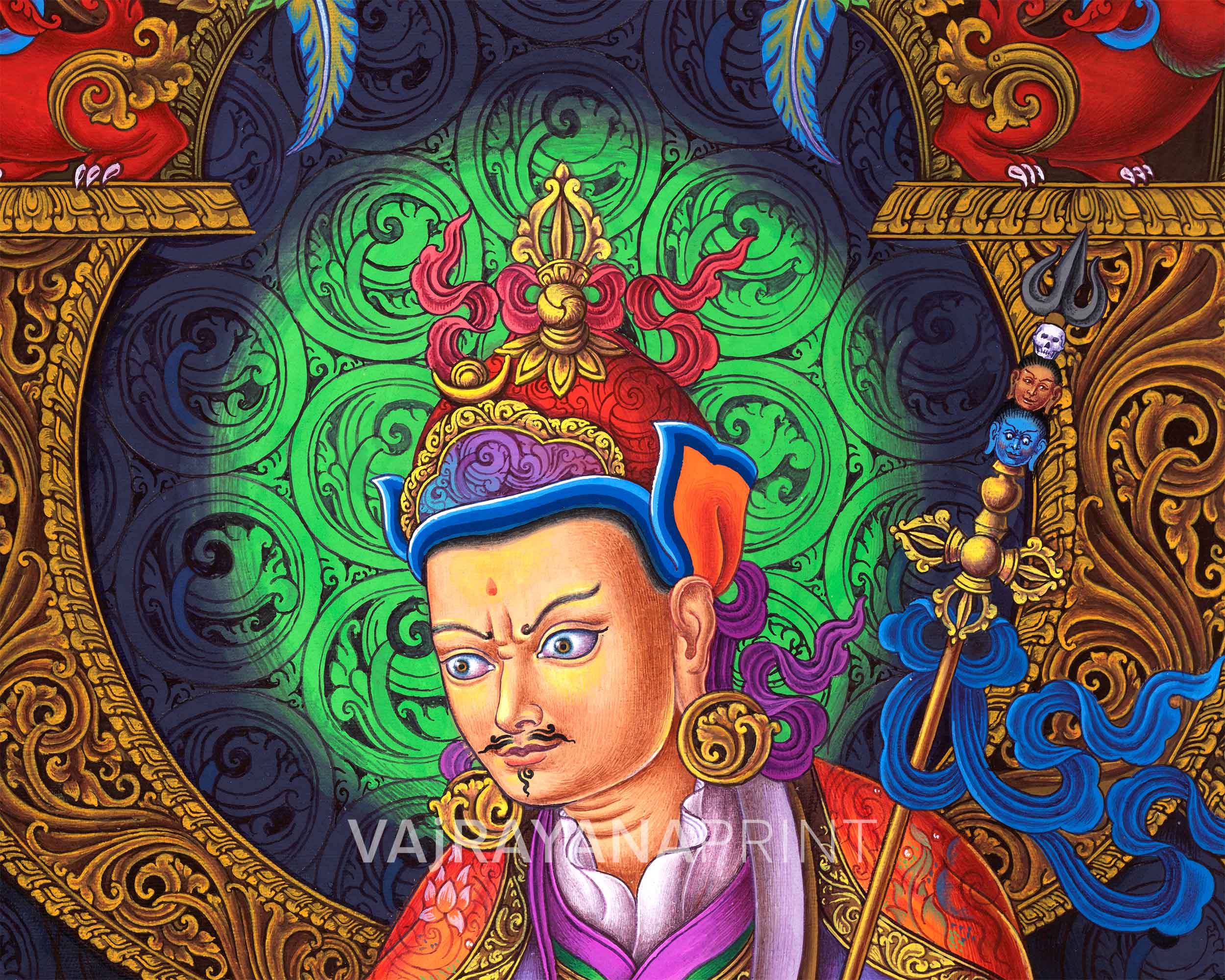 Guru Rinpoche The Lotus Born Master Of Tibetan Buddhism | Master Padmasambhava | Traditional Paubha Print