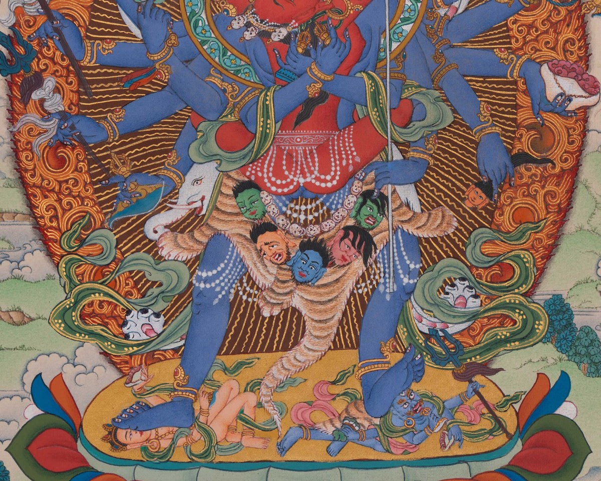 12 Armed Chakrasambhara Thangka | The Supreme Unity Of Bliss And Emptiness