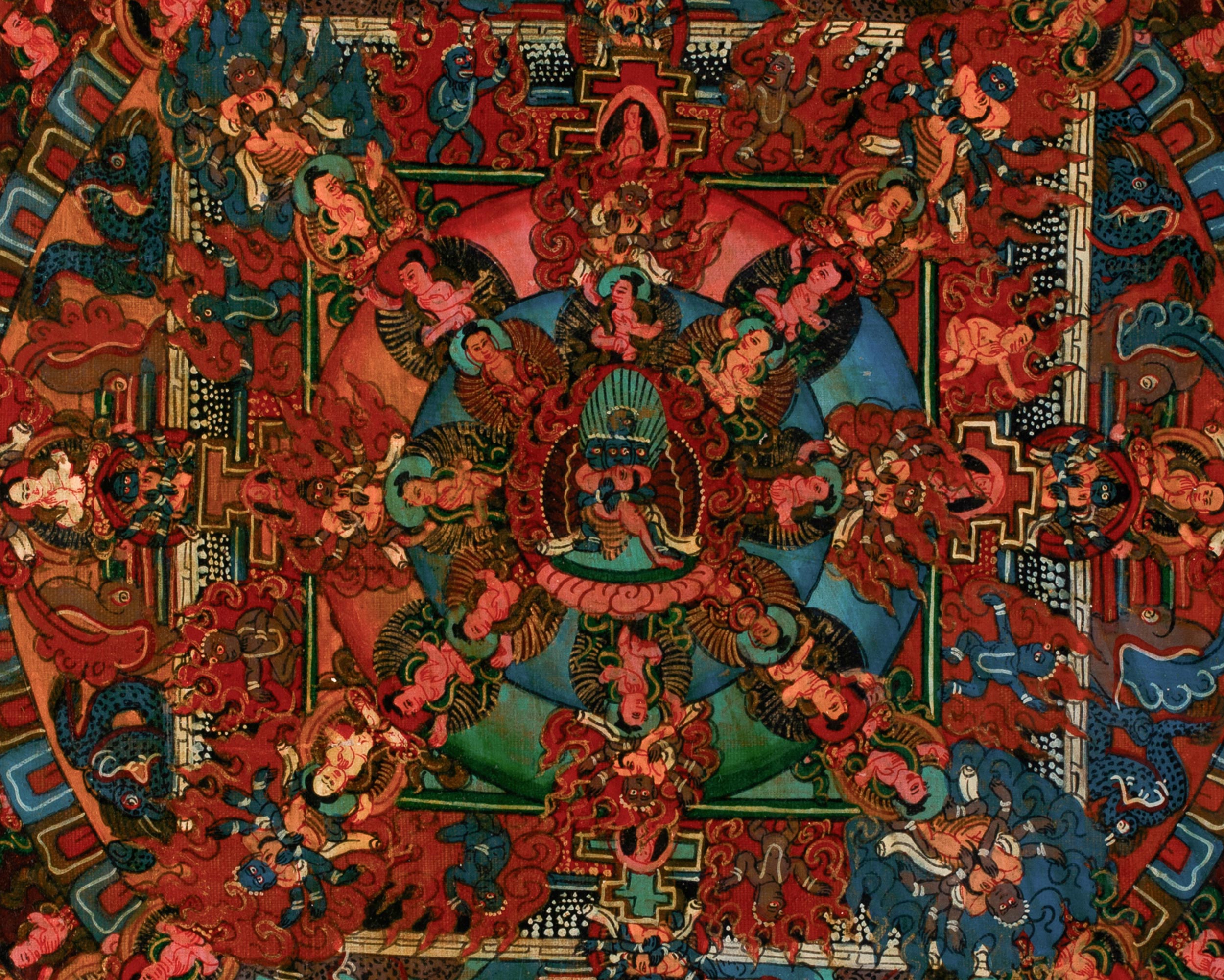 Chakrasambhara Mandala Thangka | Tantric Deity Wall Hanging