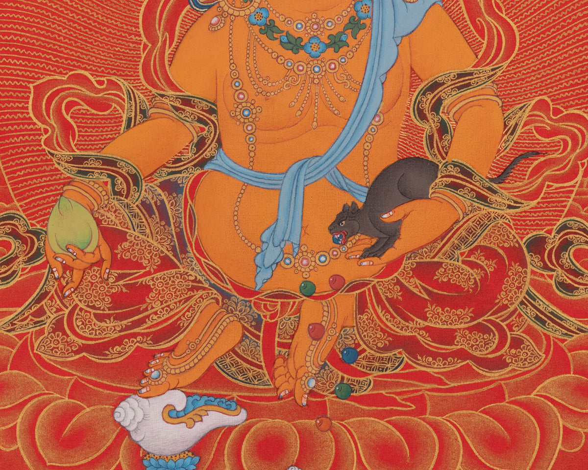 Dzambhala Tibetan Buddhist Art | Buddhist Deity of Wealth, Prosperity, And Compassionate Abundance