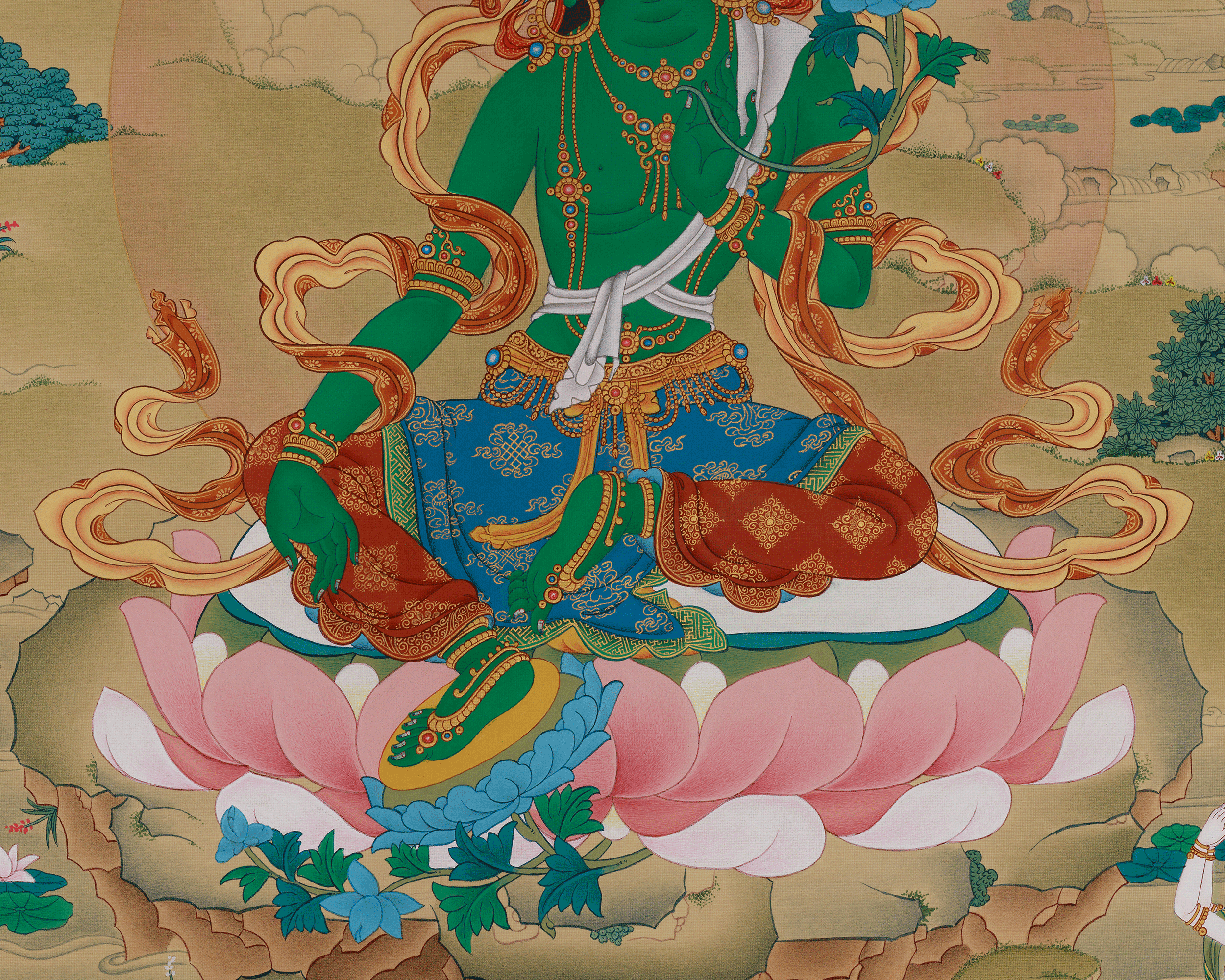 Green Tara Meditation Art | Compassion and Protection Deity