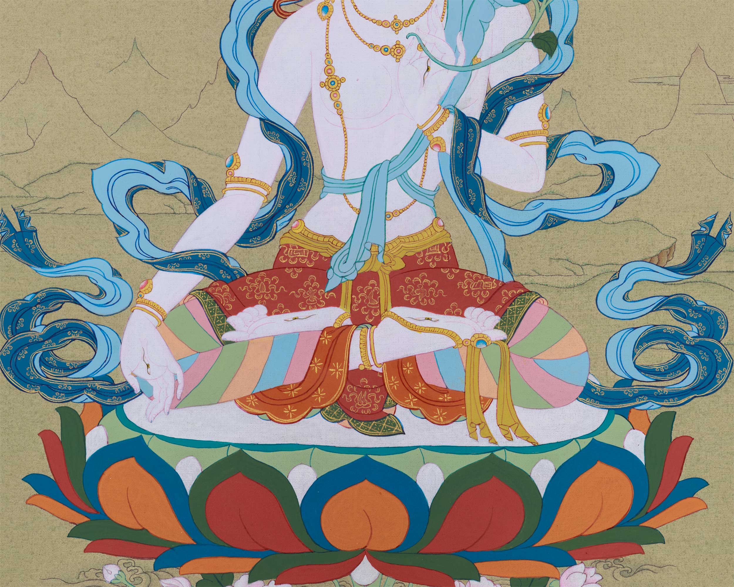 Karma Gadri Thangka of White Tara