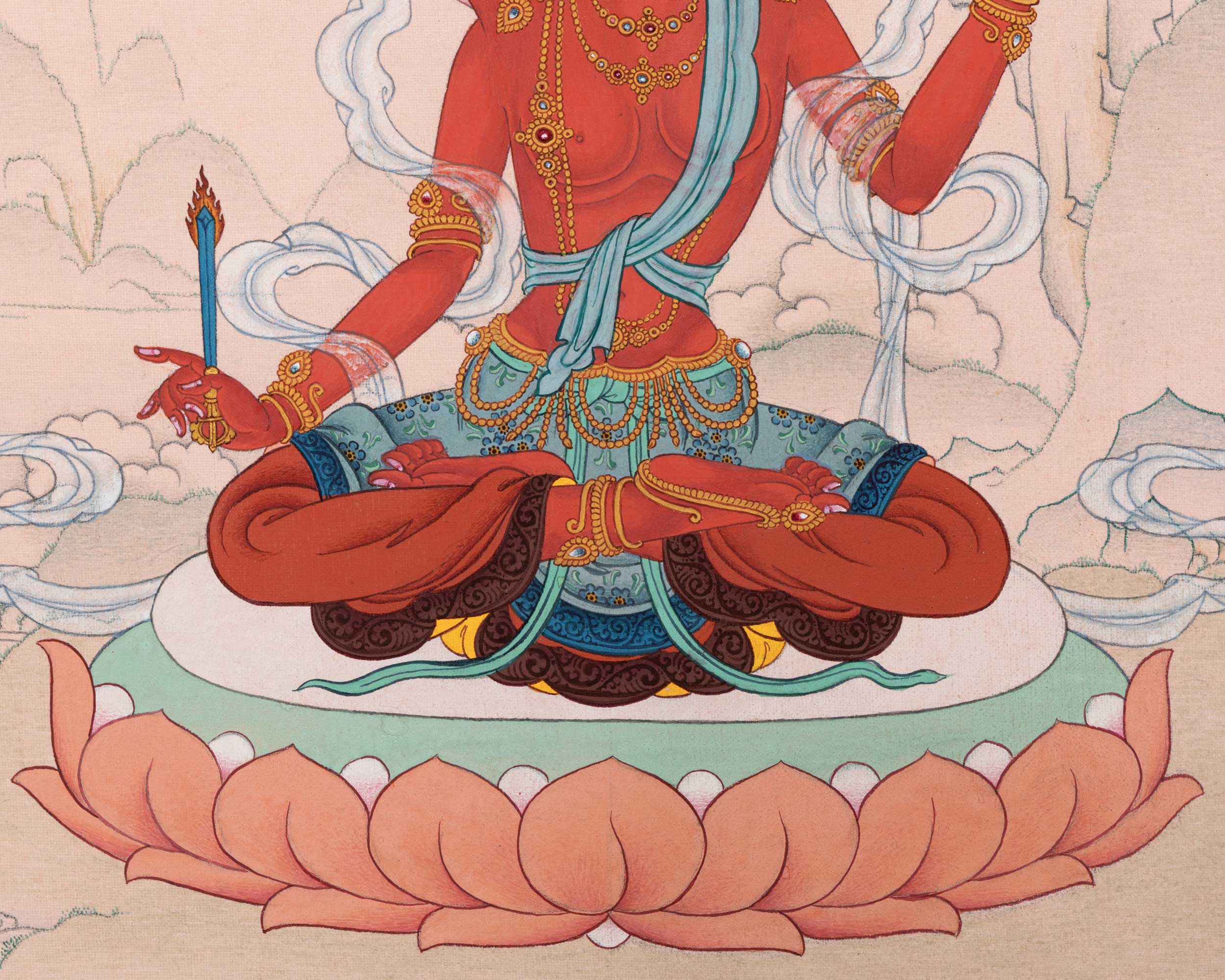 Soka Vinodana Tara | 21 Tara of Surya Gupta Thangka