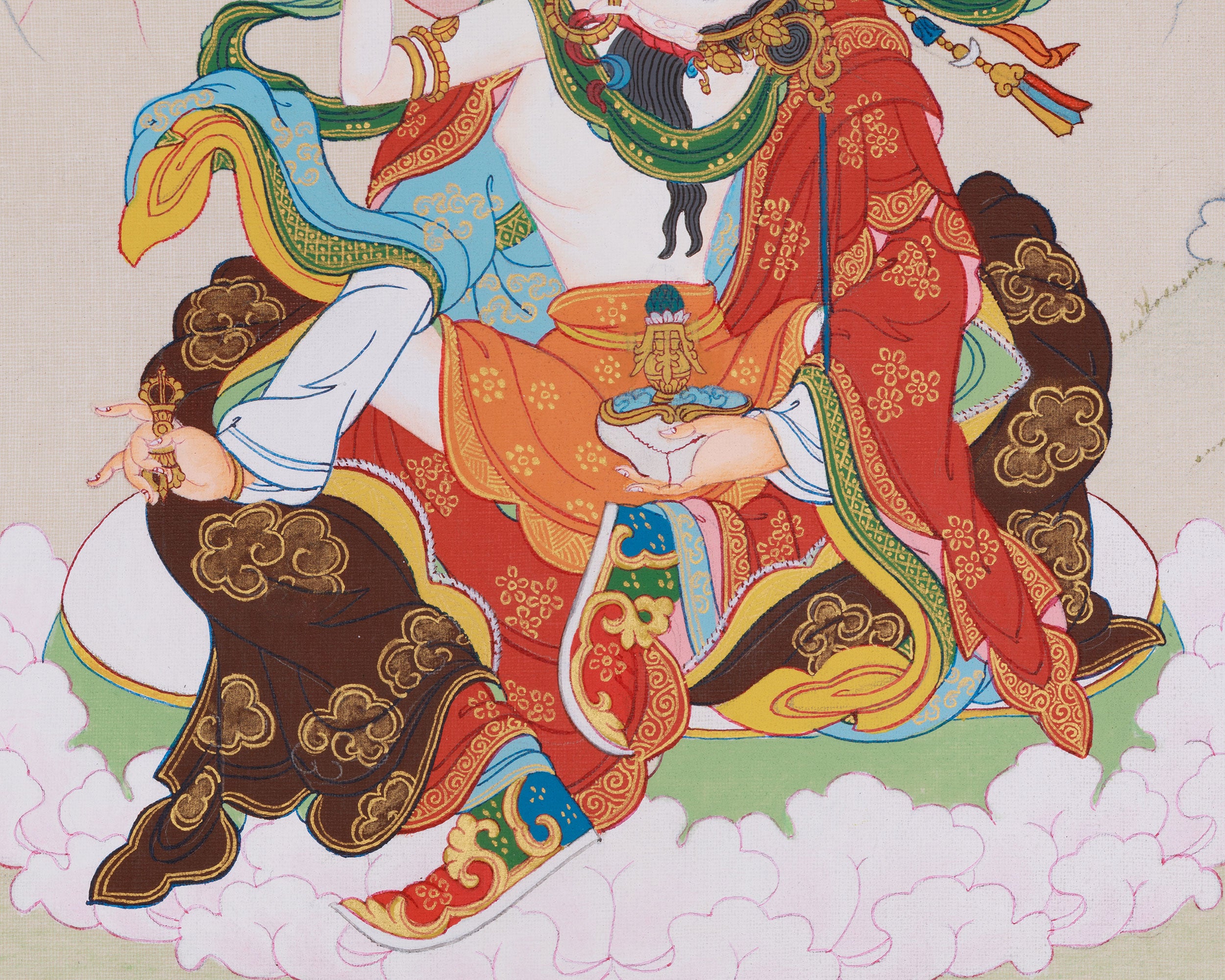 Sacred Art of Guru Rinpoche With Consort | A Divine Representation of Wisdom