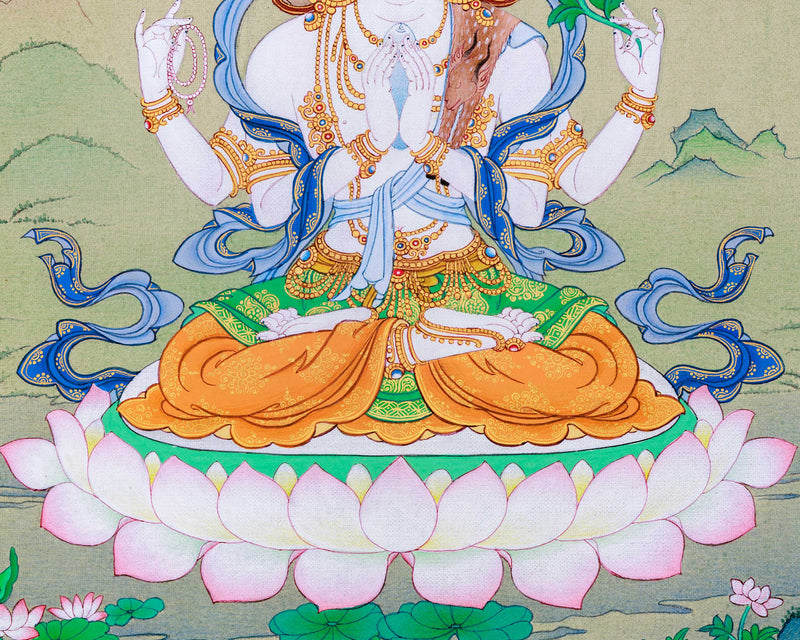 Perfect Chenresig Thangka for Practice