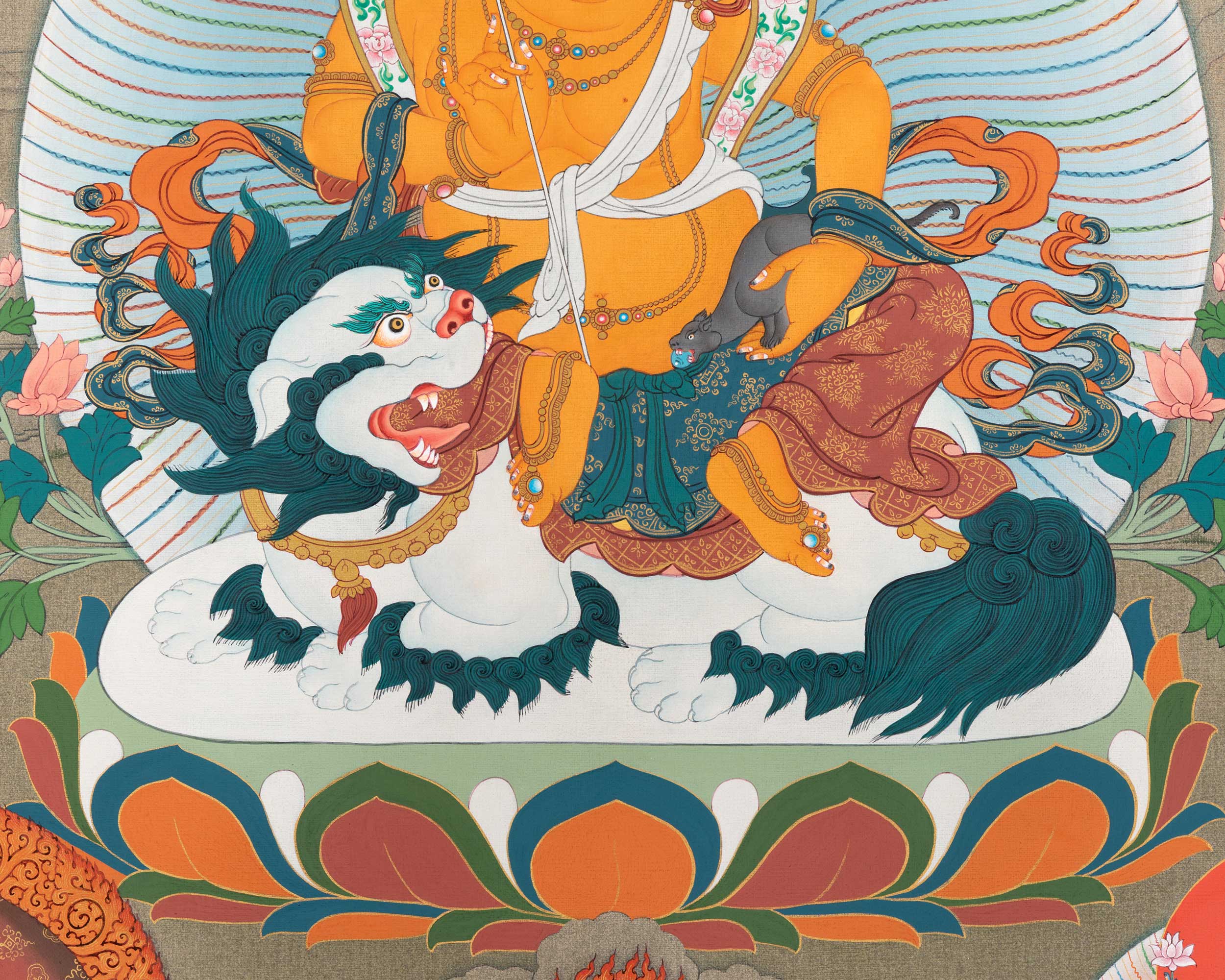 5 Jambhala Thangka Print | Buddhist Wealth Deity, Dzambhala | Prosperity and Success