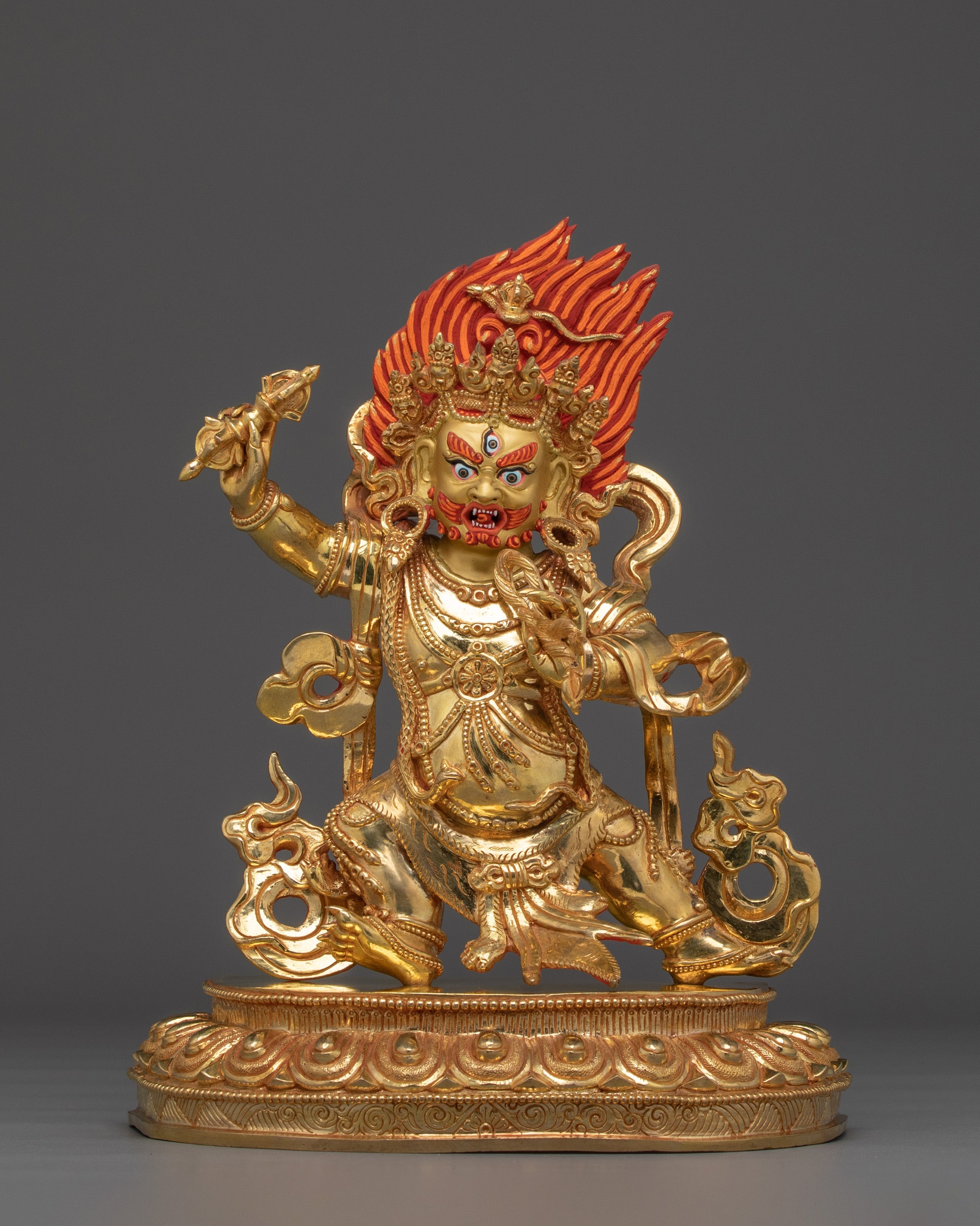 24K Gold Gilded Vajrapani Statue | Meditation & Shrine Decor