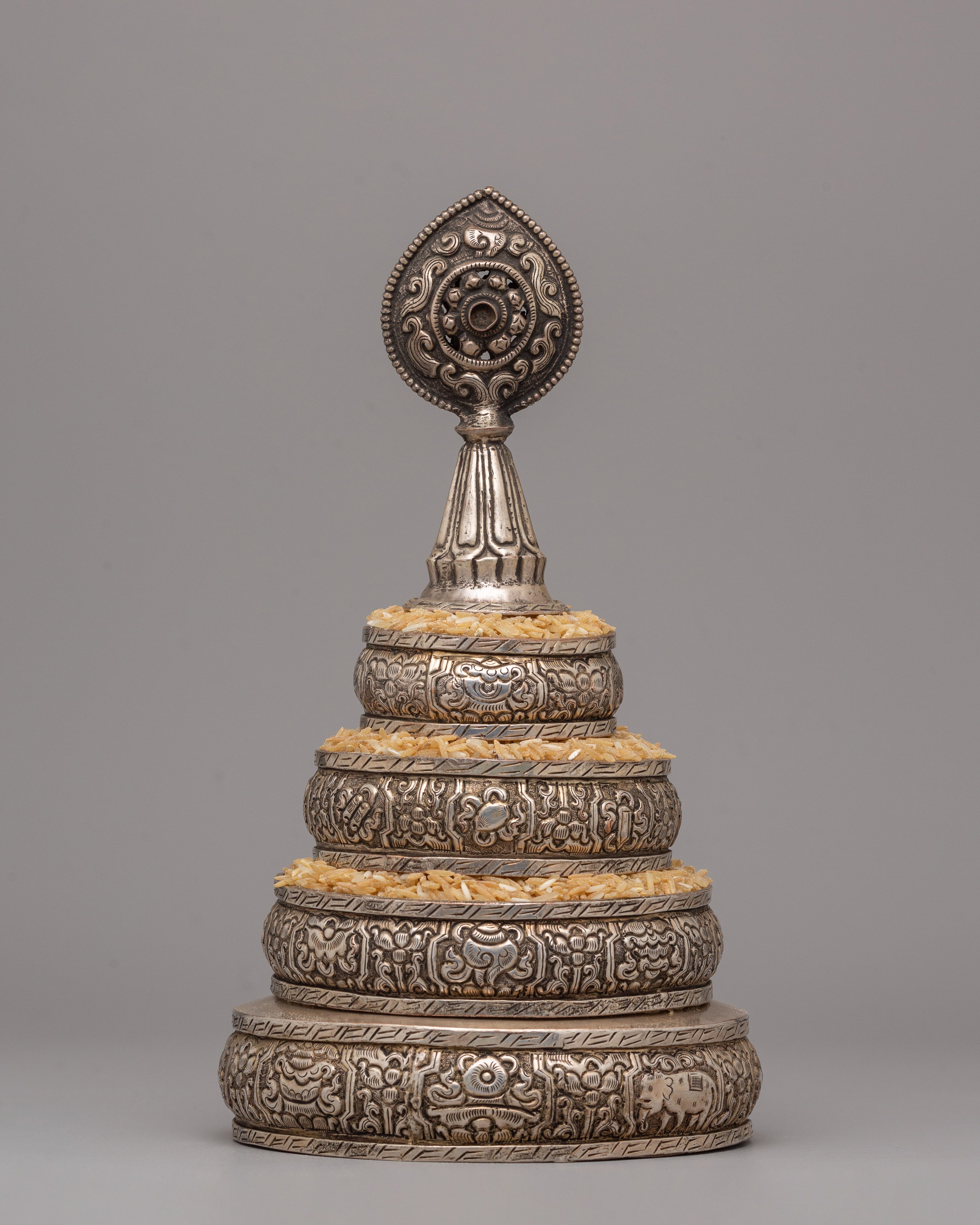 Silver Offering Mandala Set | Sacred Offering Set