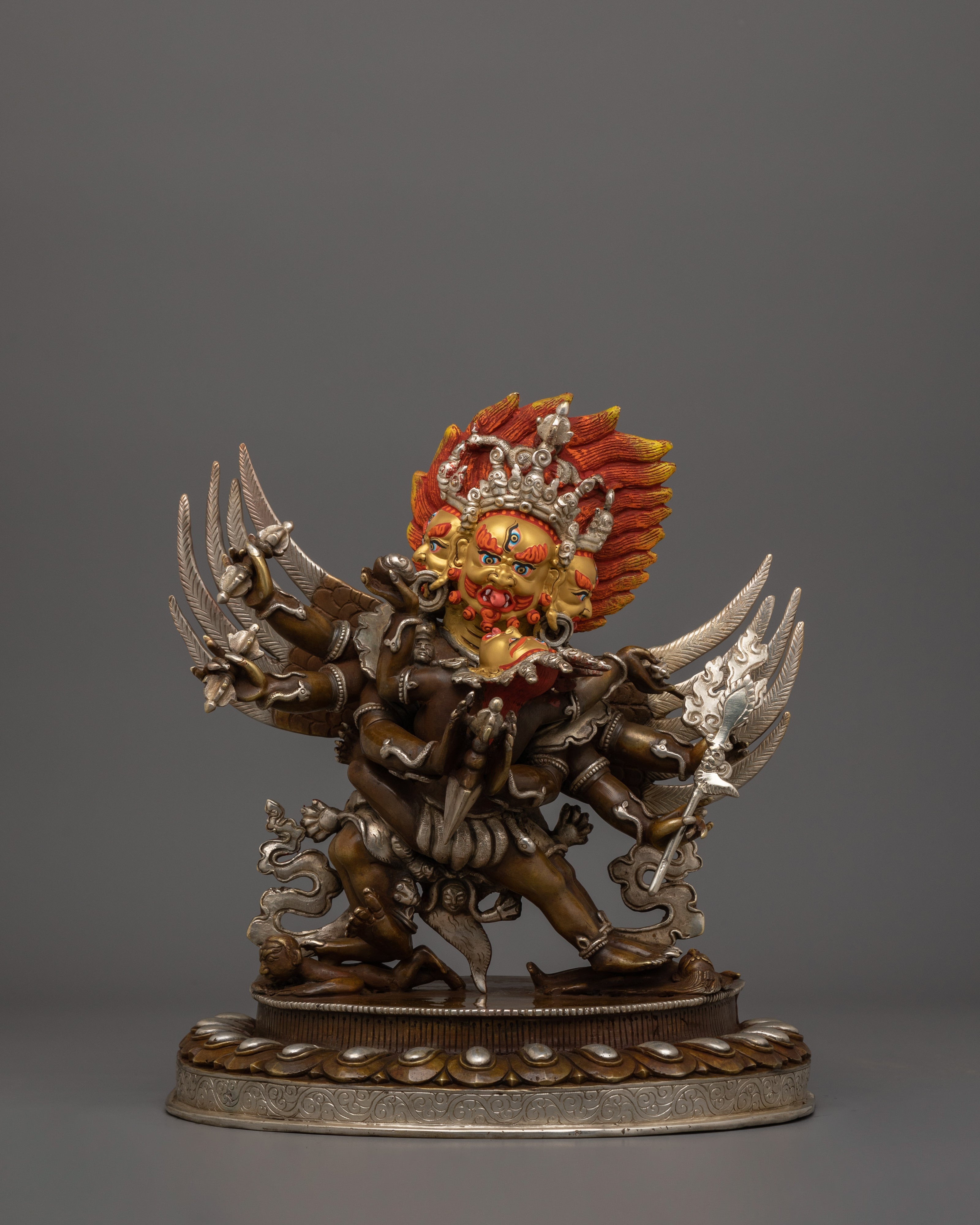 Handmade Silver Plated Vajrakilaya Statue | The Ultimate Obstacle Remover