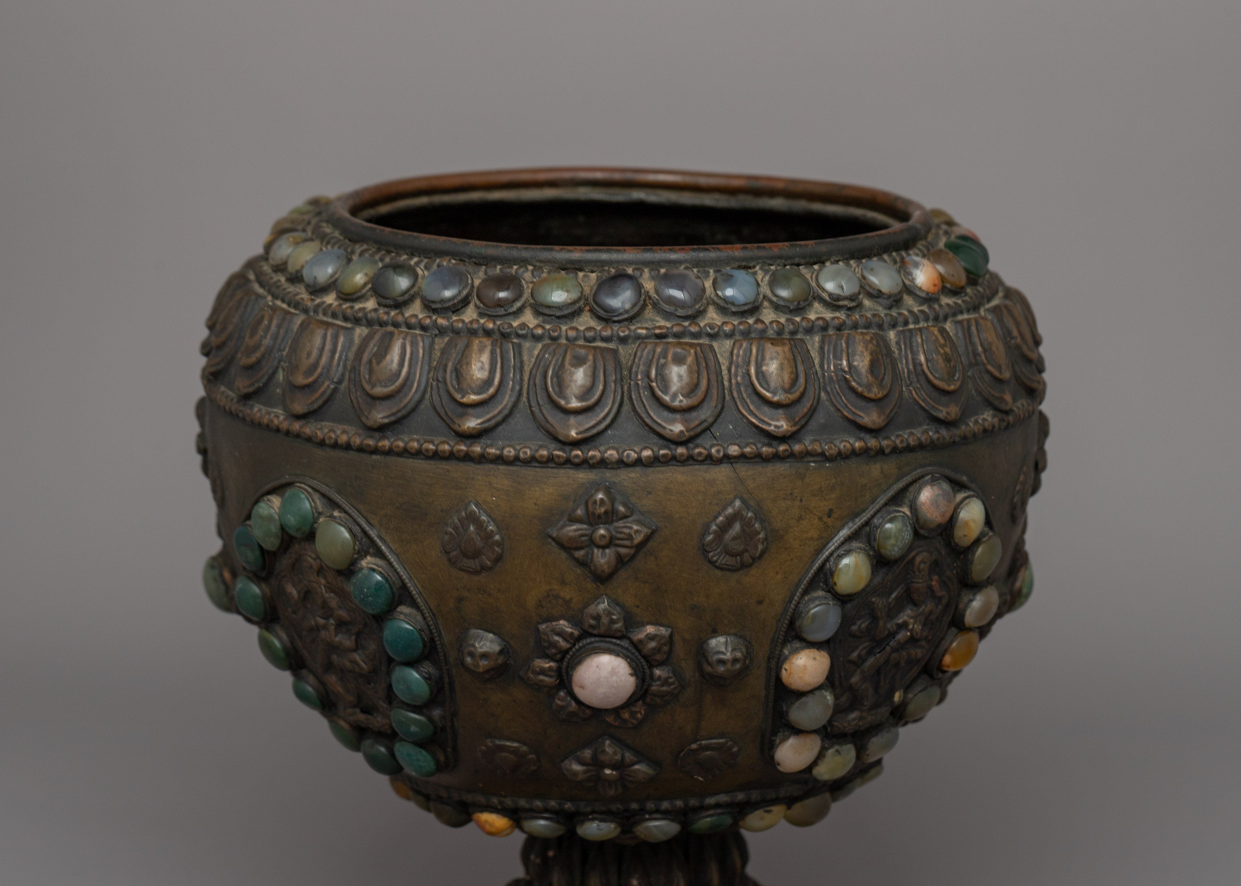 Artificial Stones Rice Pot | A Tibetan Buddhist Offering Vessel