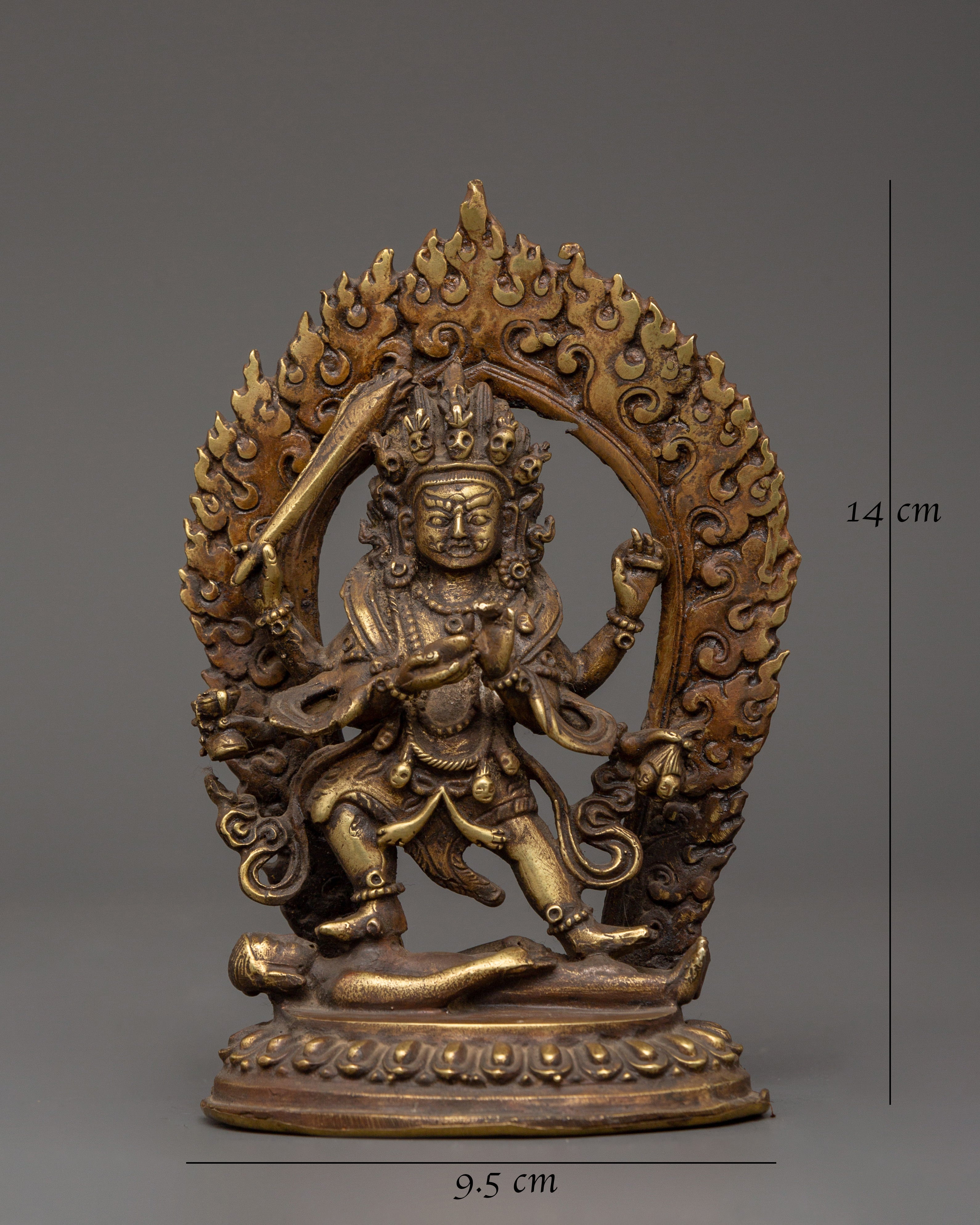 Handcrafted Brass Mahakala Statue | Spiritual Decor for Protection and Enlightenment