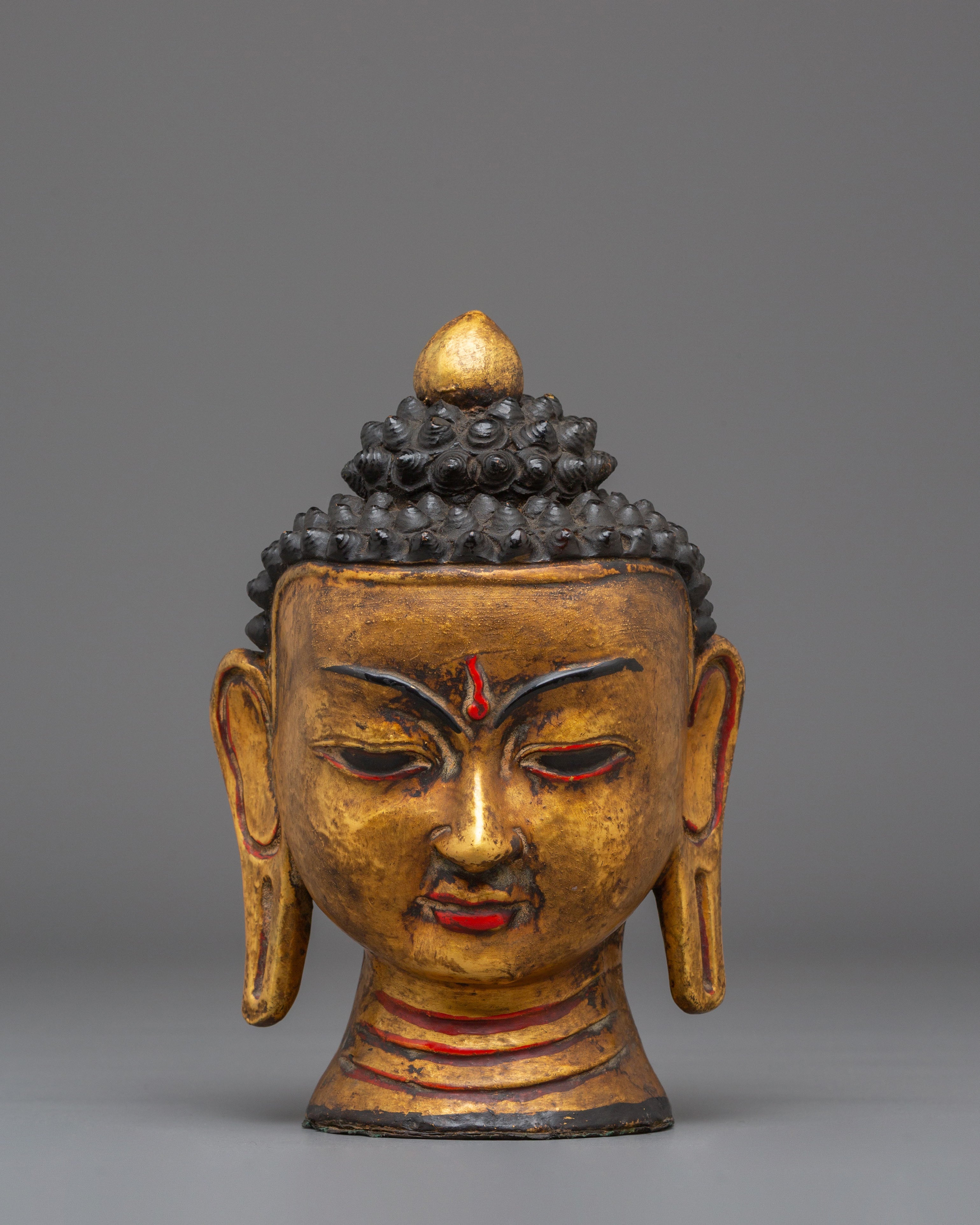 Handcrafted Wood Buddha Head