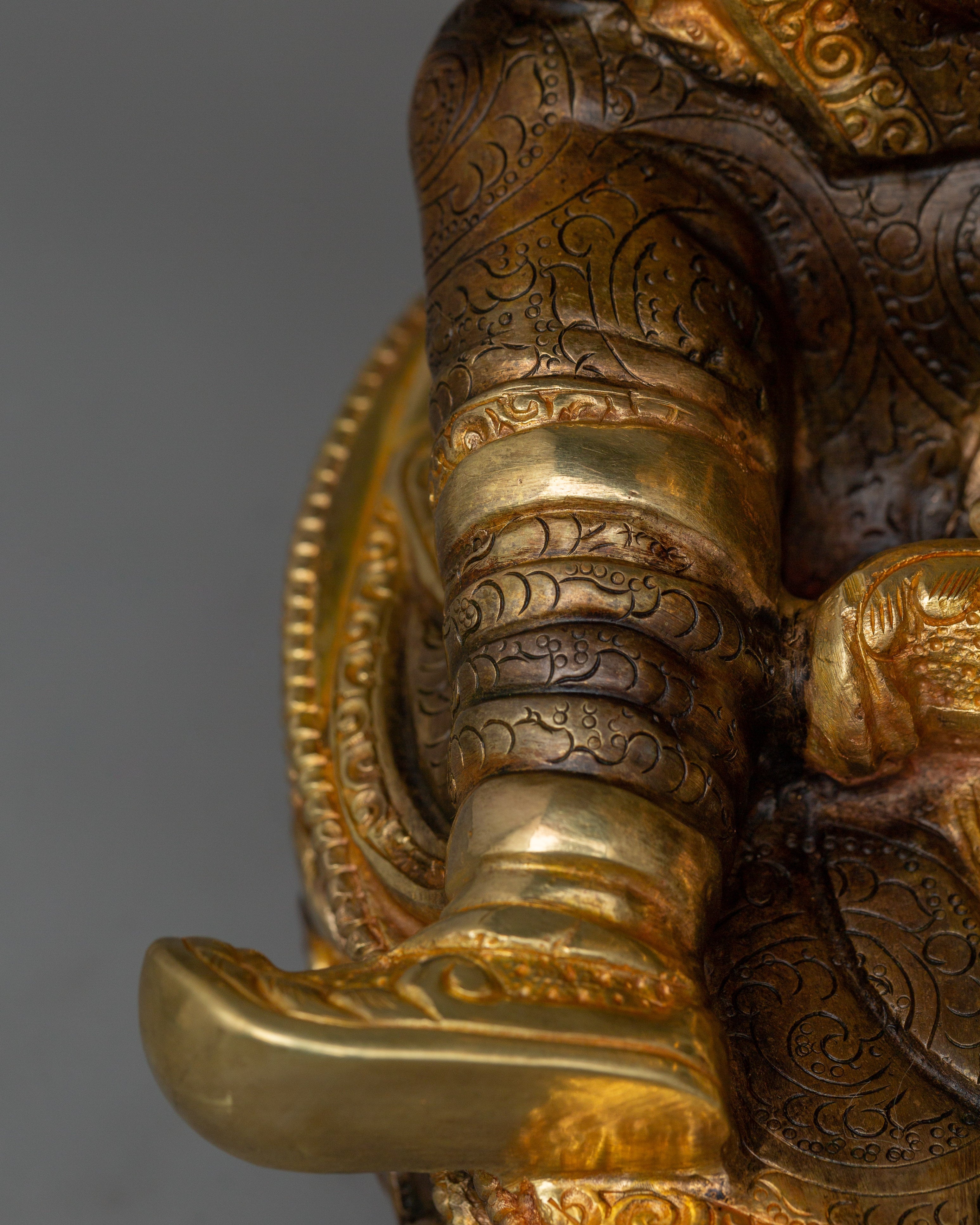 24K Gold Gilded Guru Rinpoche | Dharma Protector Deity