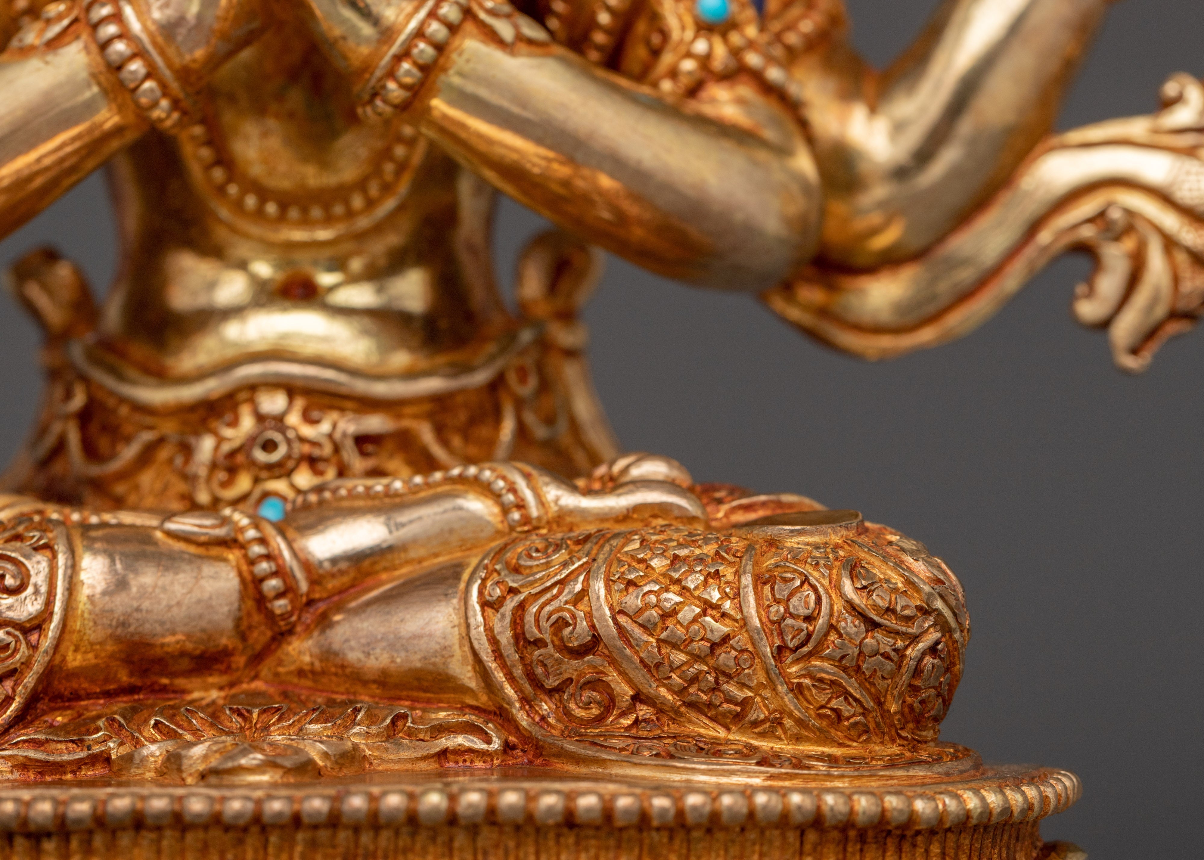24K Gold Gilded Copper Avalokiteshvara Sculpture | A symbol of infinite compassion