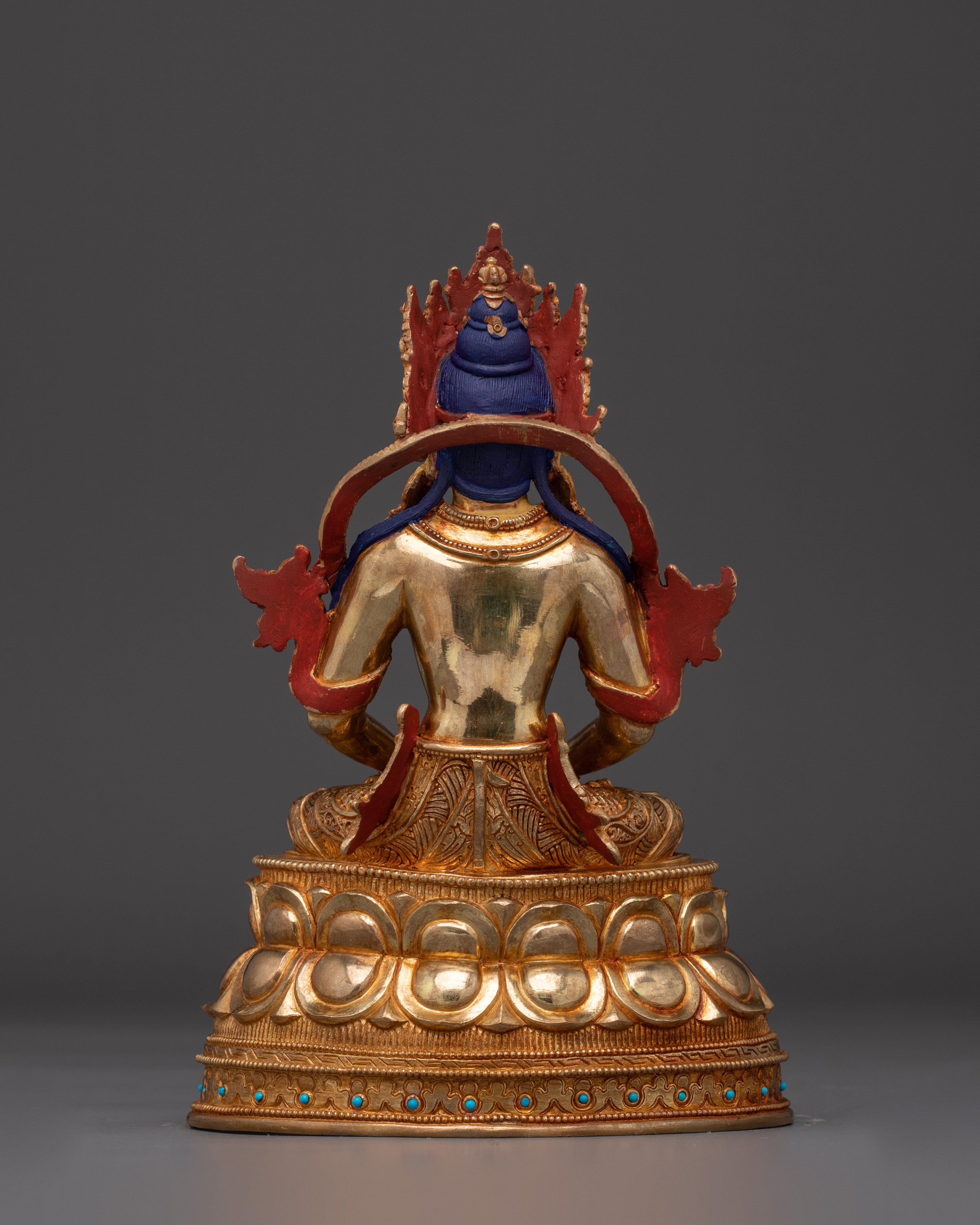 Handmade Amitayus Copper Long Life Deity Statue | Spiritual Home Decor