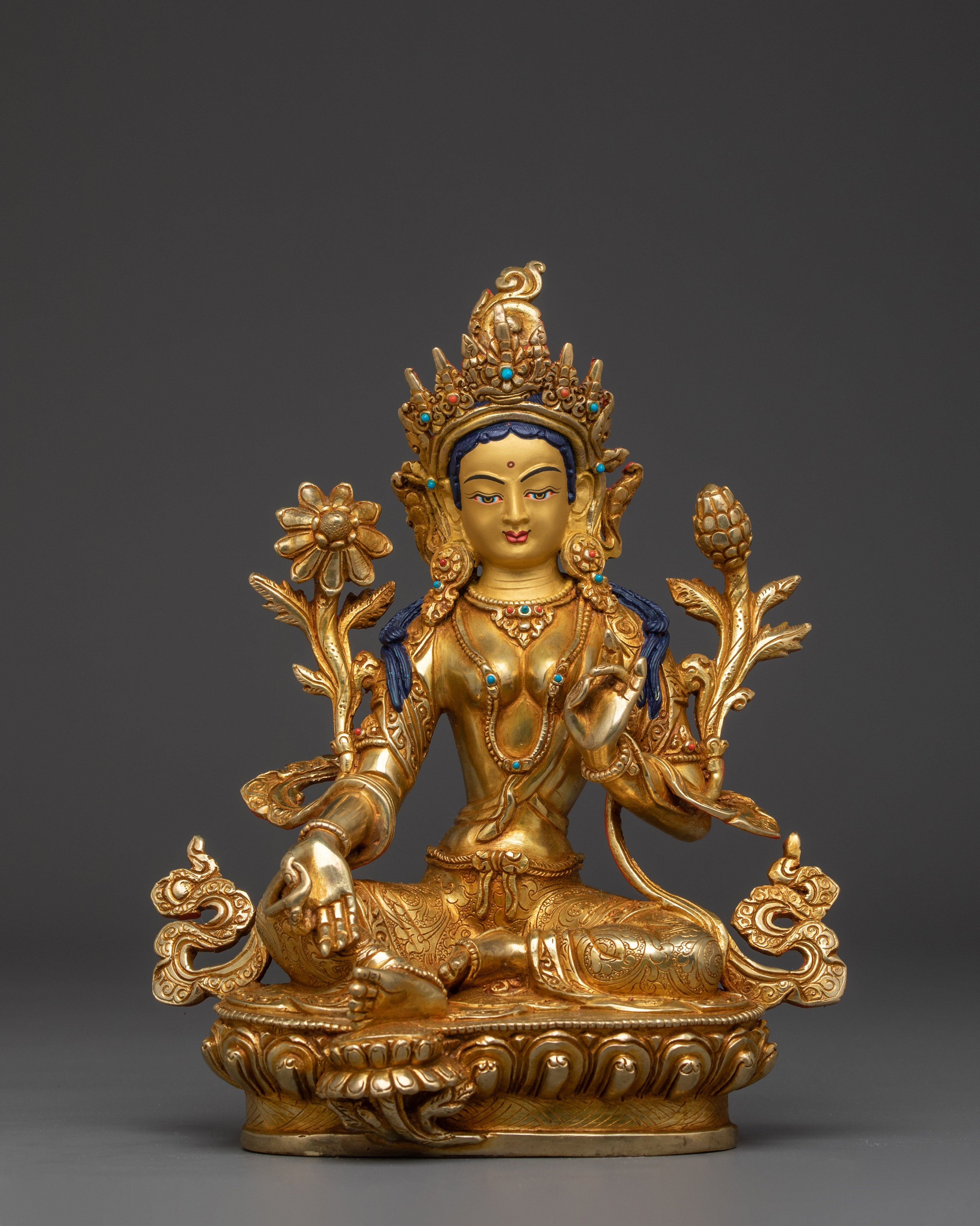 Green Tara Sculpture in Copper