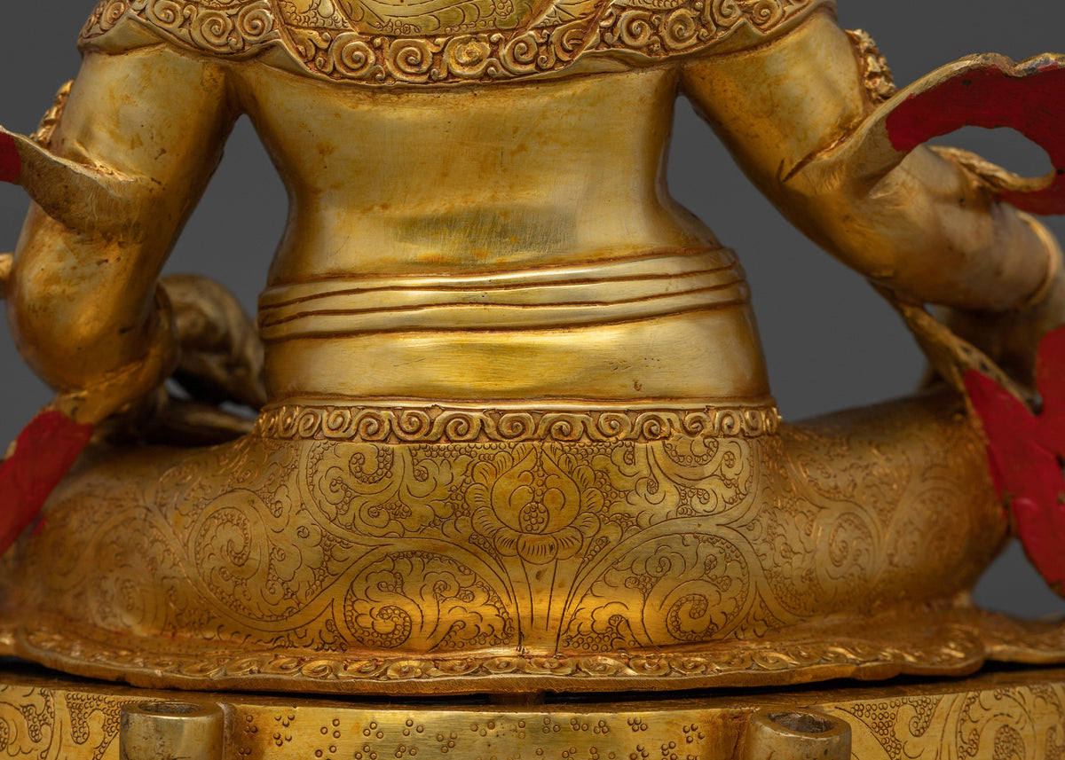Wealth Lord Dzambhala Golden Statue | Guardian of the Wealth