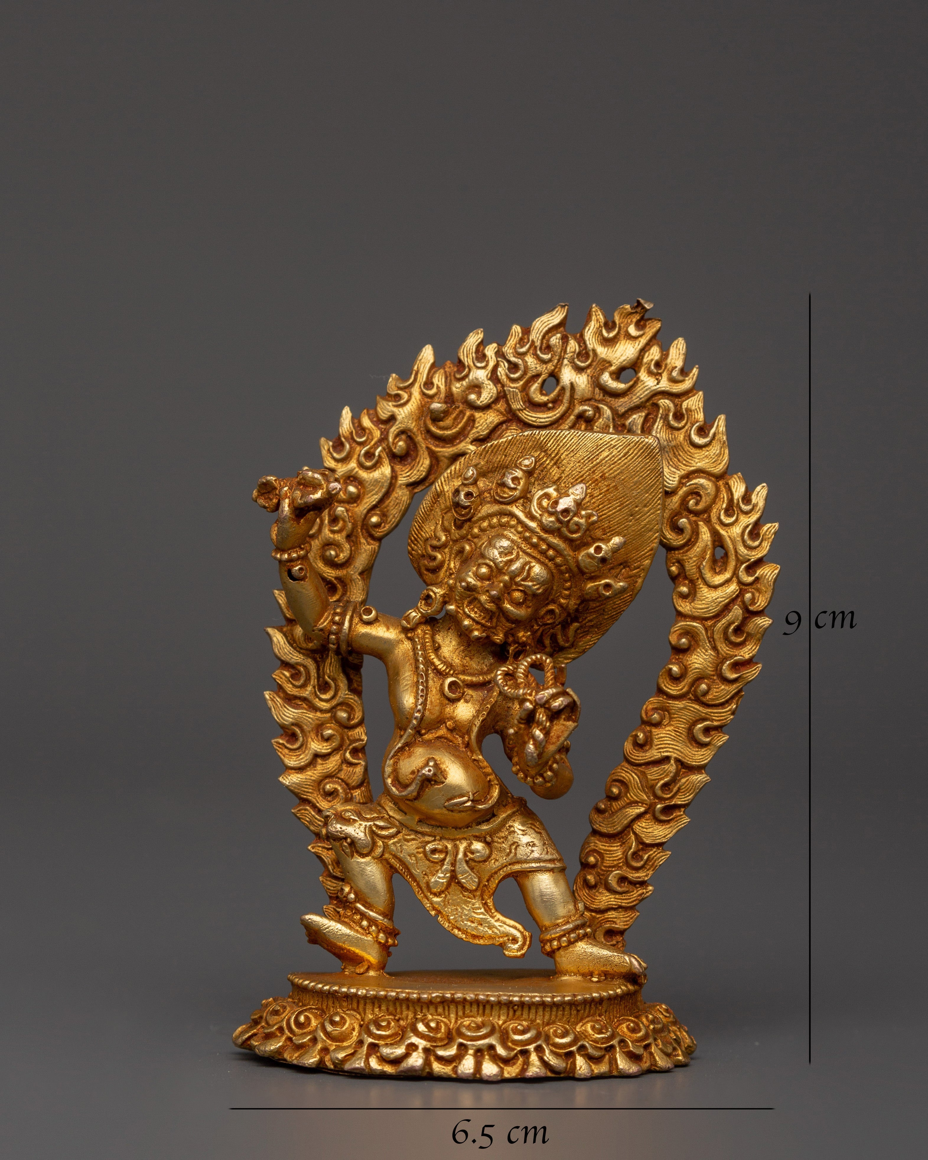Gold-plated copper Vajrapani statue | Sacred Buddhist Decor