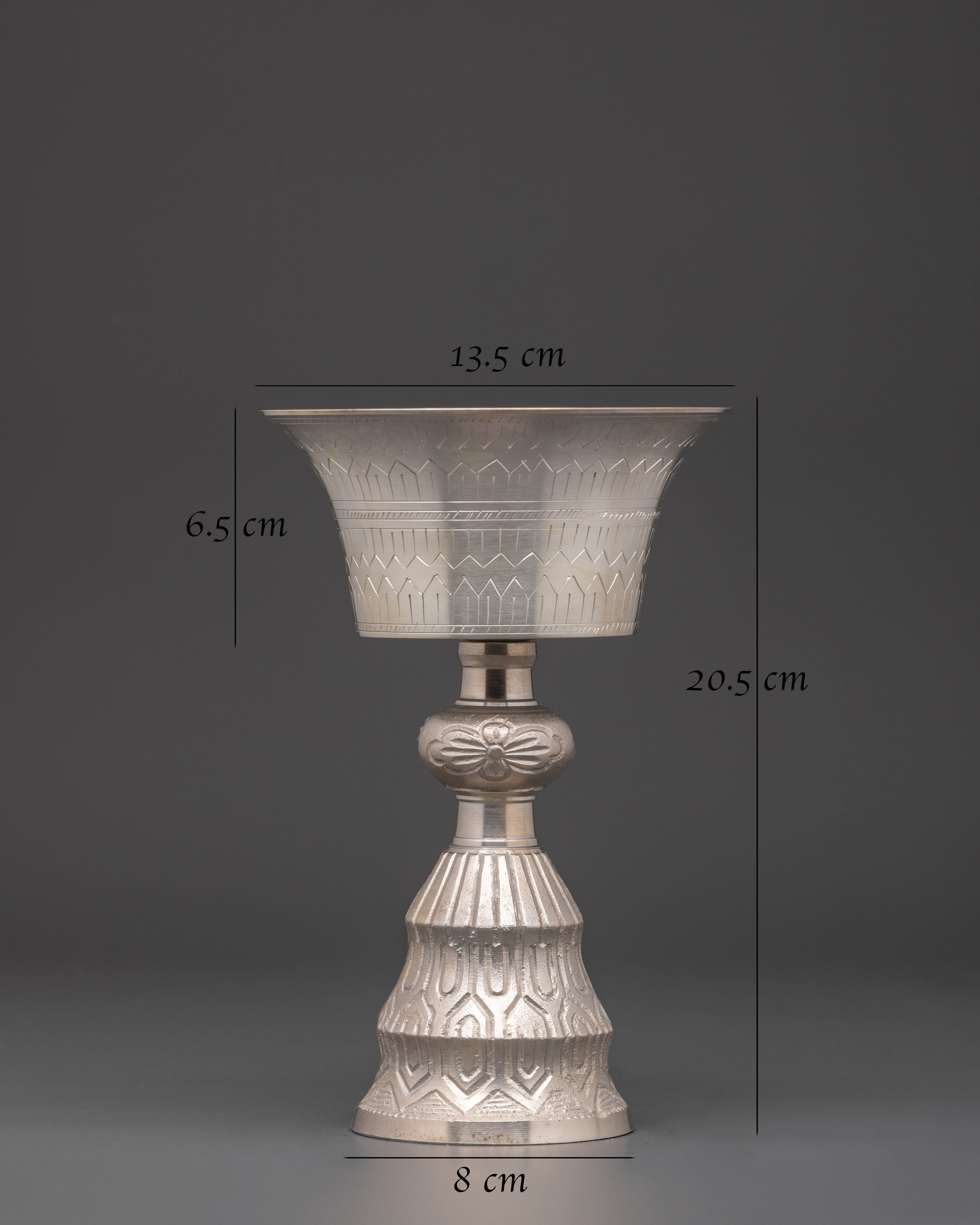 Tibetan Meditation Butter Lamp | Handcrafted Brass Ritual Offering Lamp