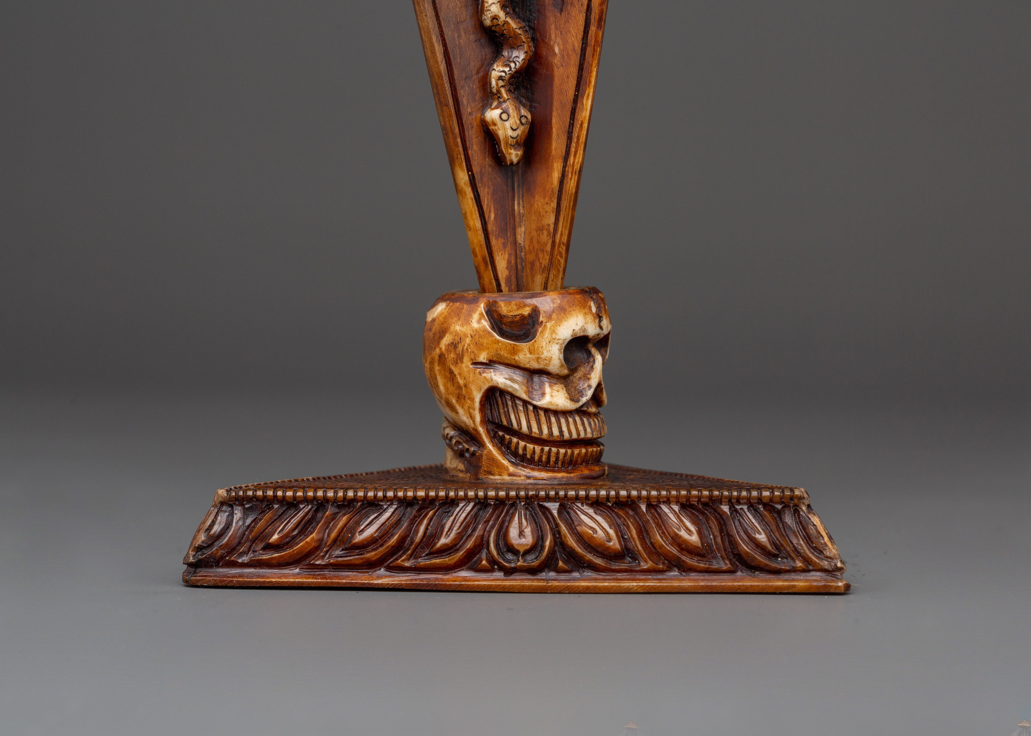 Handcrafted Vajrakila Buddhist Dagger | Ritual Phurba with Yak Bone