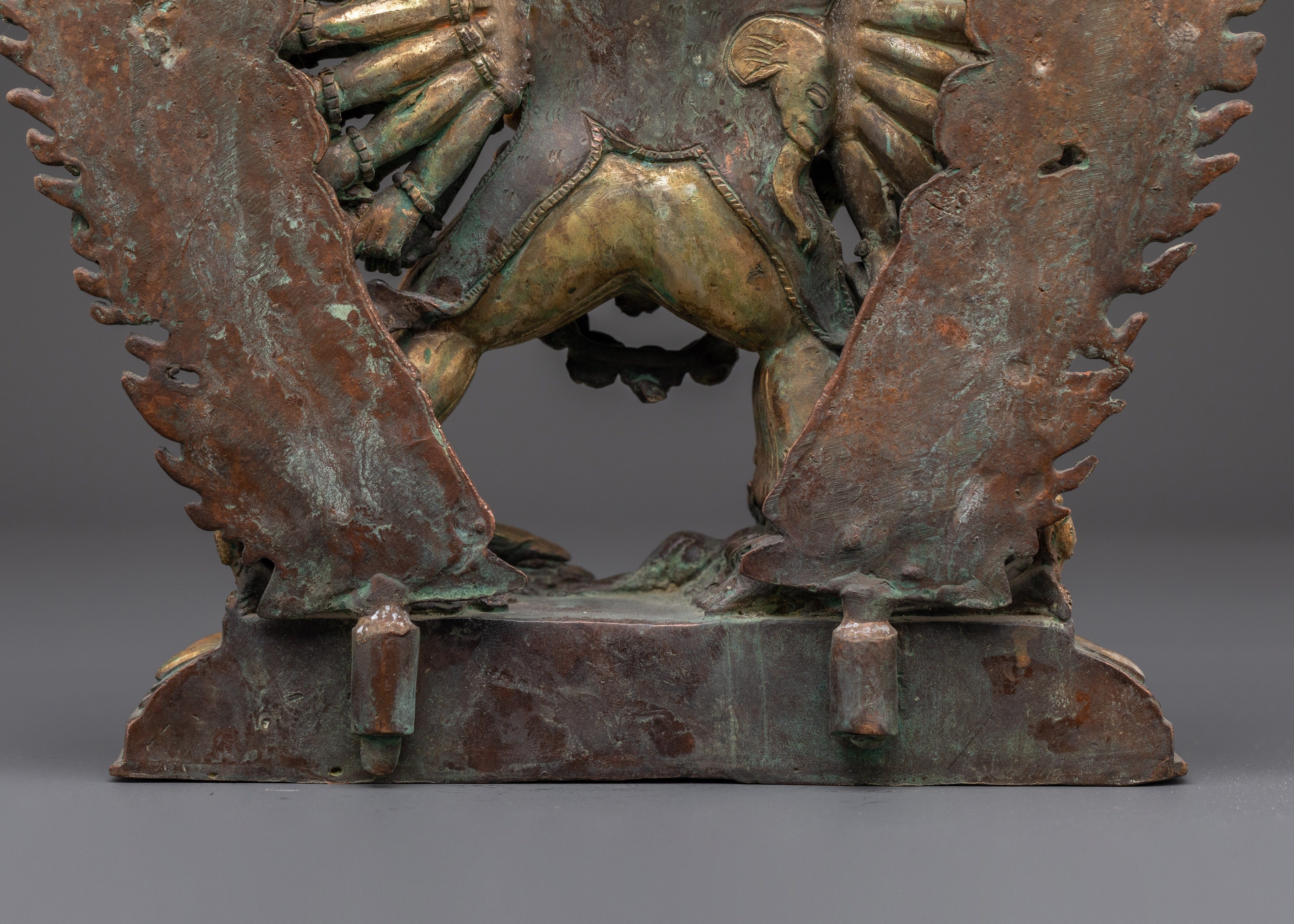 Handmade Gold Plated Yamantaka Statue | Copper Spiritual Art