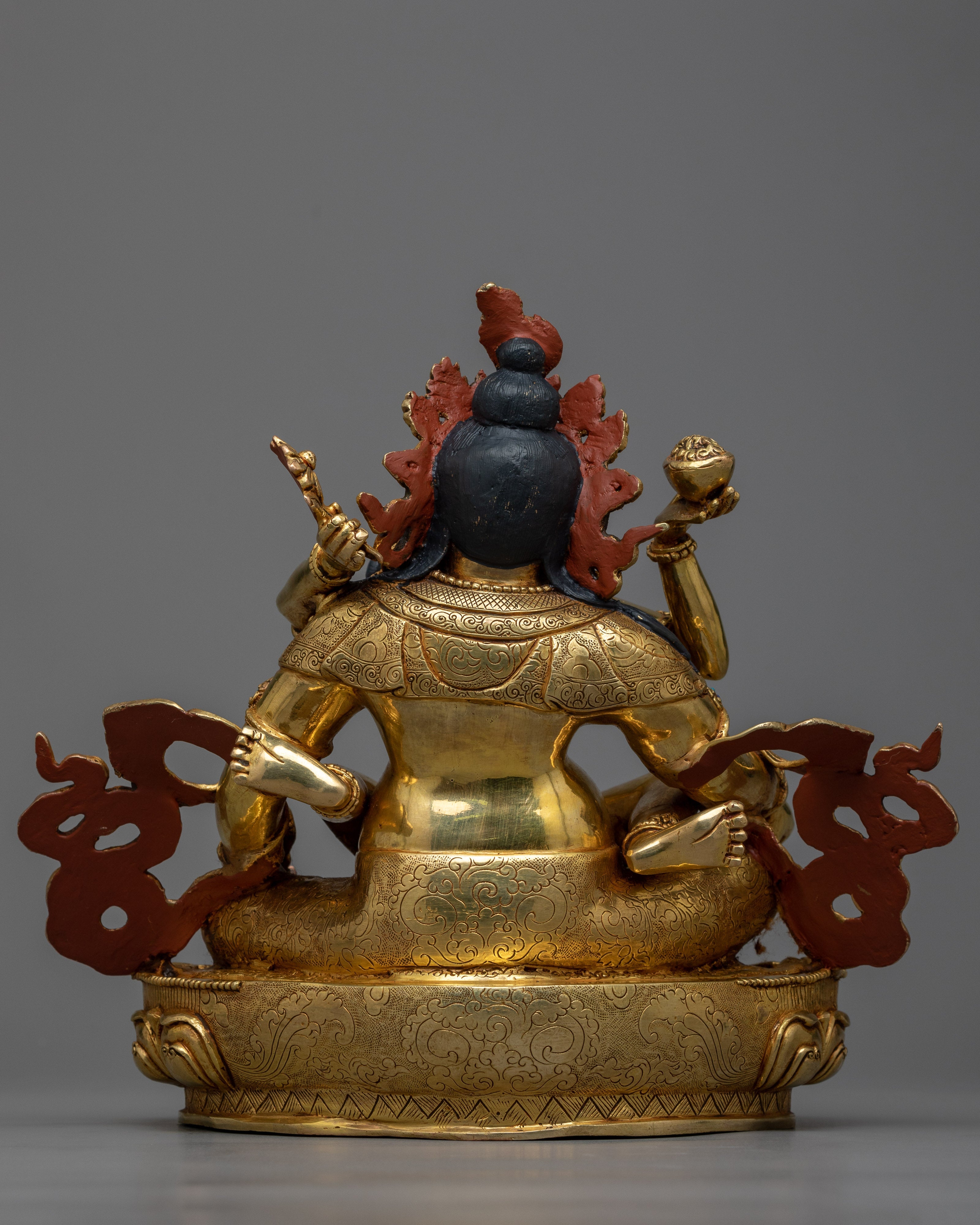 Dzambhala with Consort Sculpture | Symbol of Prosperity and Harmony