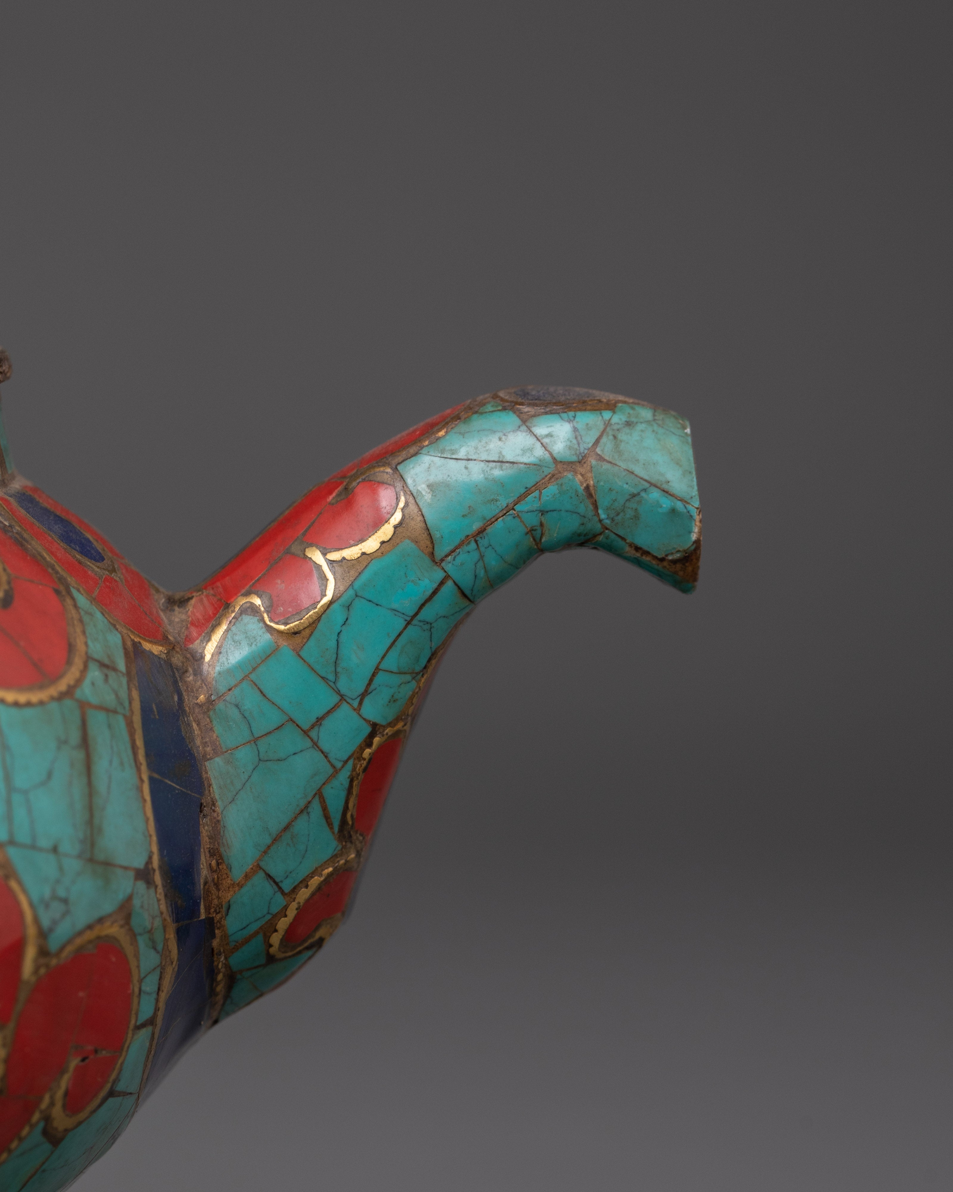 Tibetan Teapot With Gemstones | Traditional Tea Pot for Tea Ceremonies