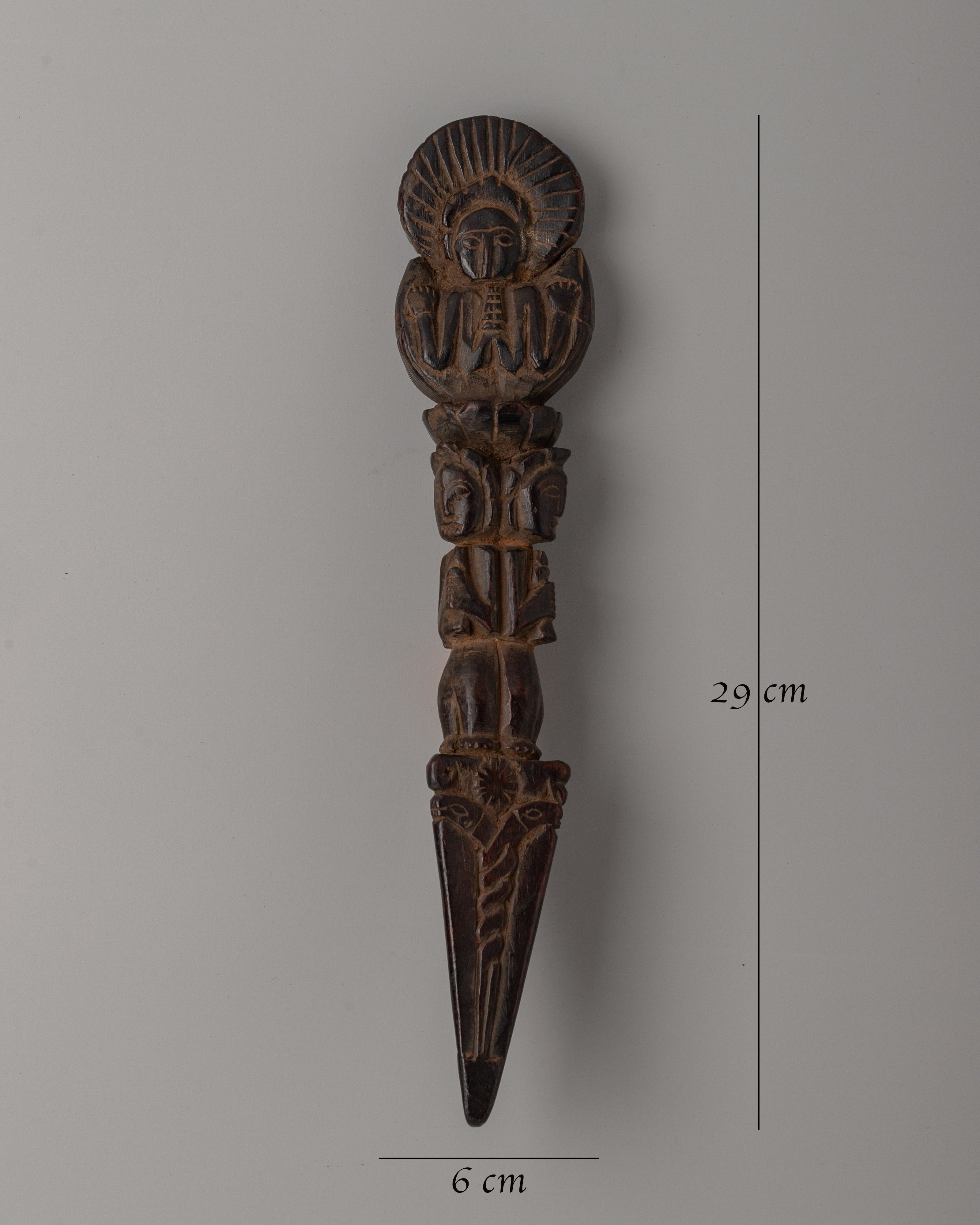 Wooden Dorje Phurba Dagger | Dagger for Ritual and Protection