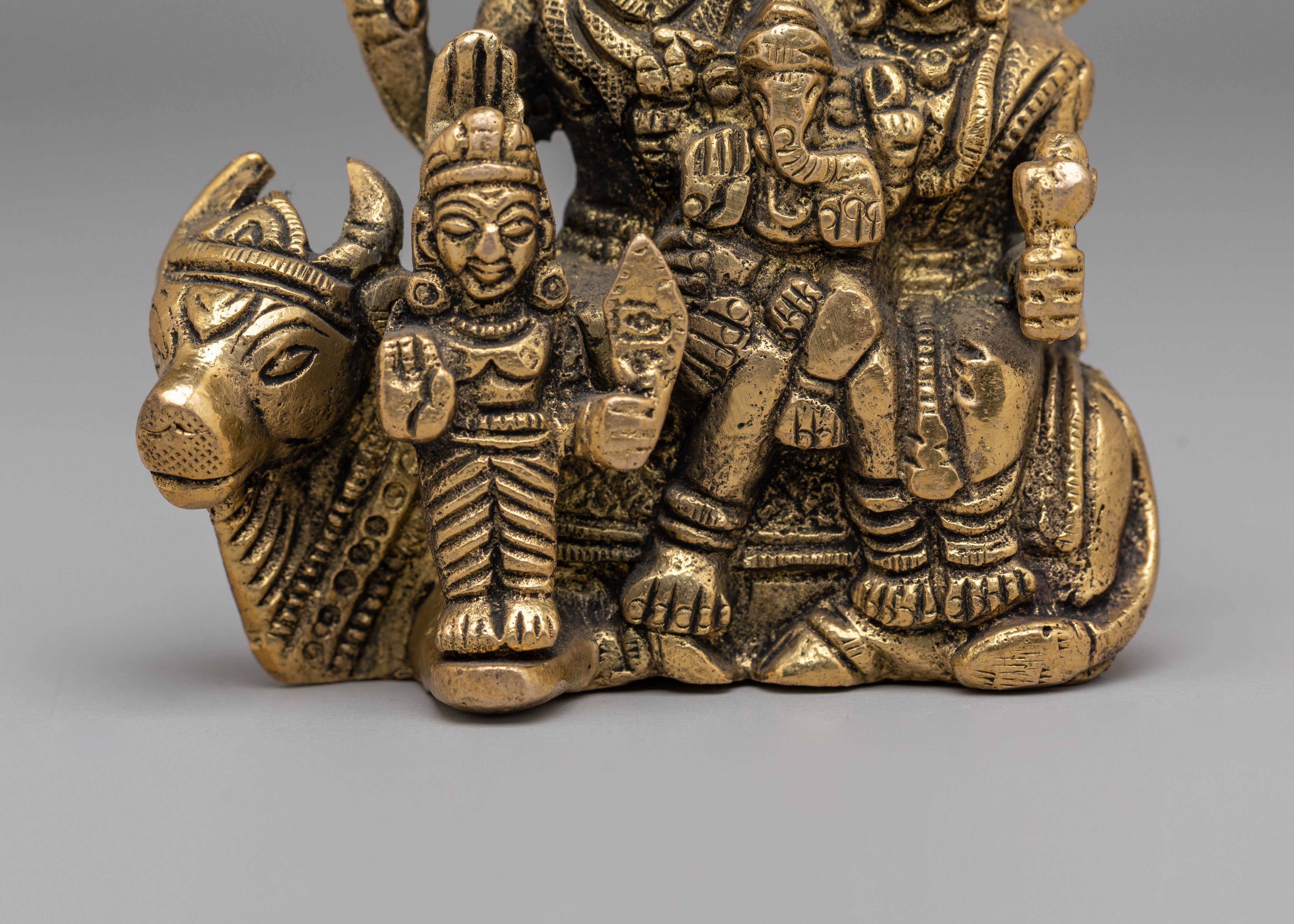 Sacred Shiva Family Statue | Divine Hindu Deity Sculpture