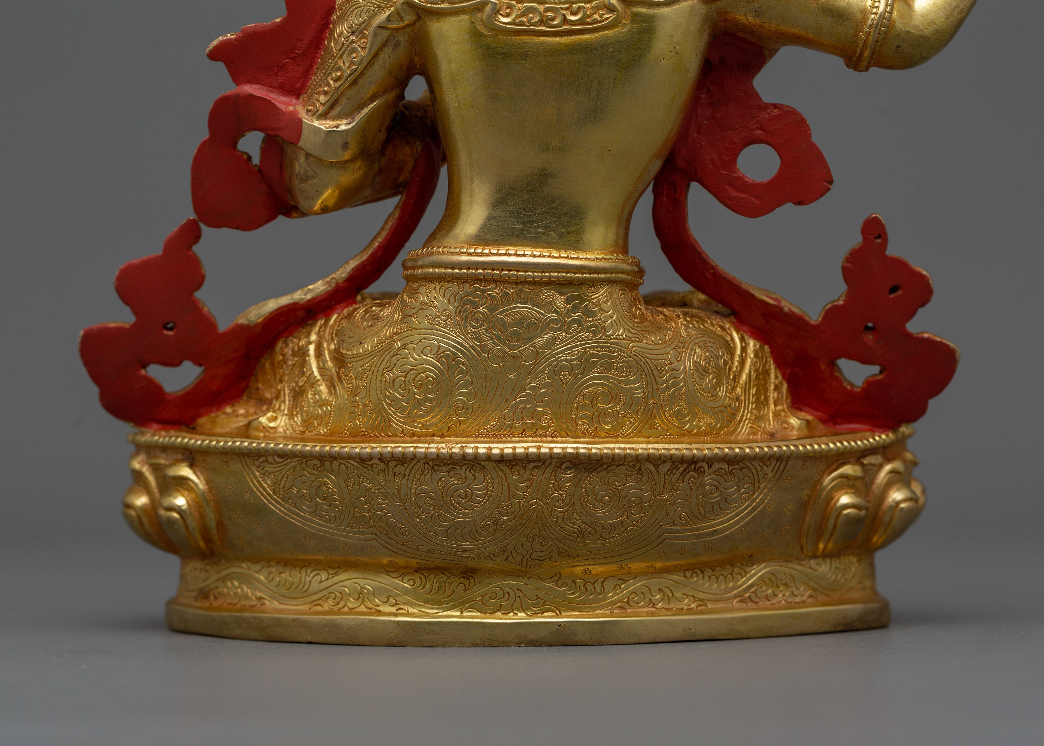 Wisdom Deity Manjushri Figurine | 24K Gold Gilded Teacher of the Buddhas