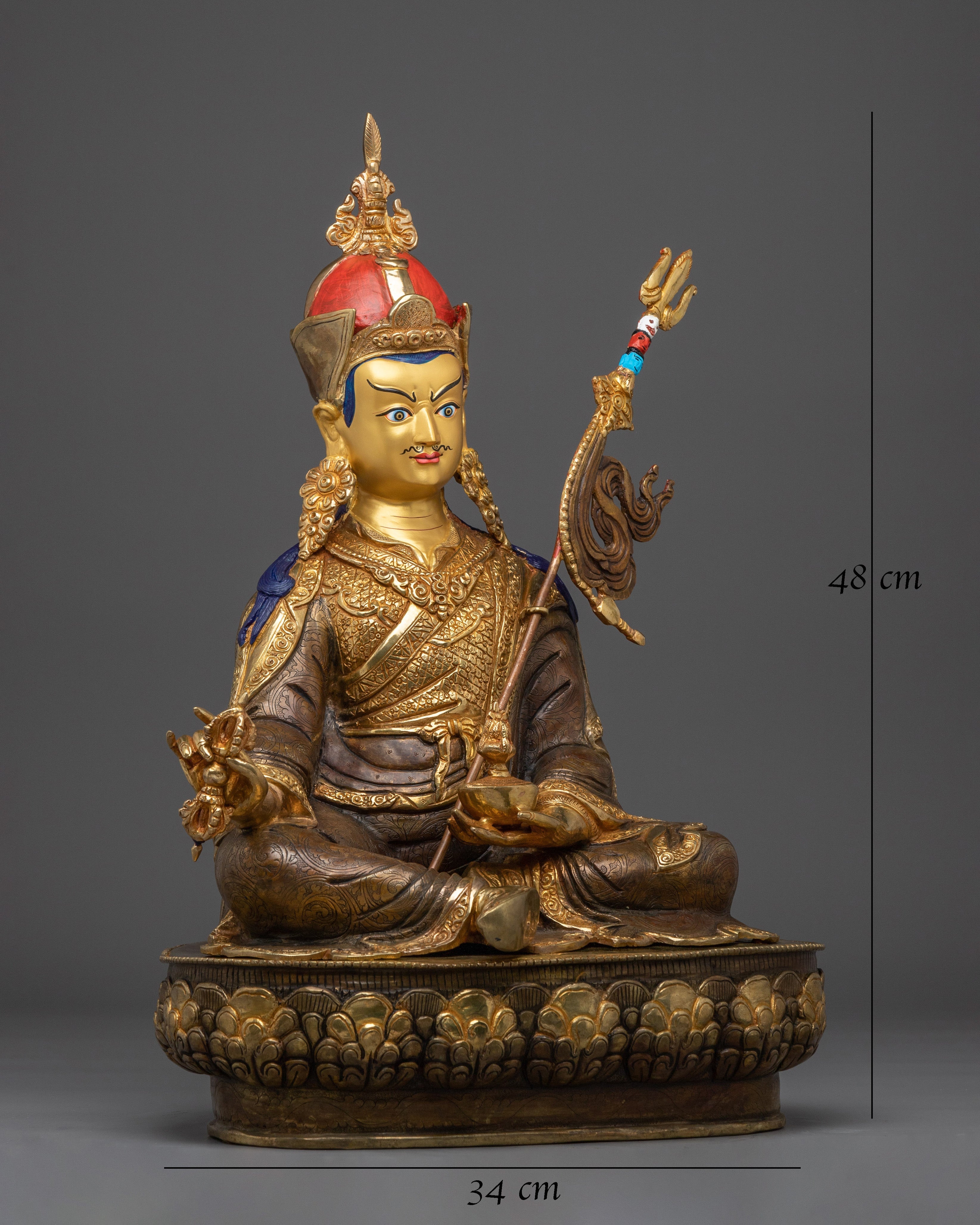 Guru Rinpoche Statue Crafted with Copper