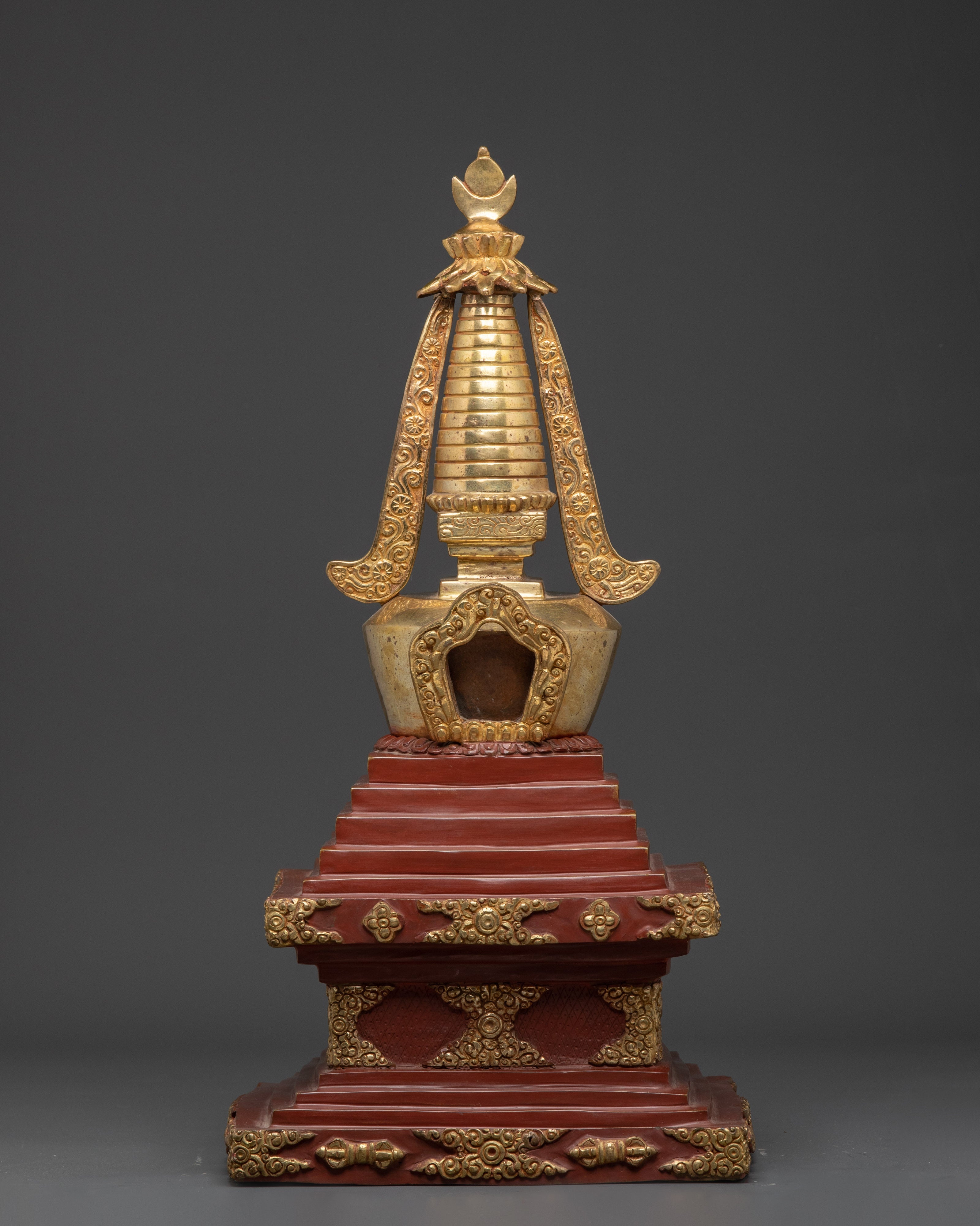 Gilded Tibetan Buddhist Stupa