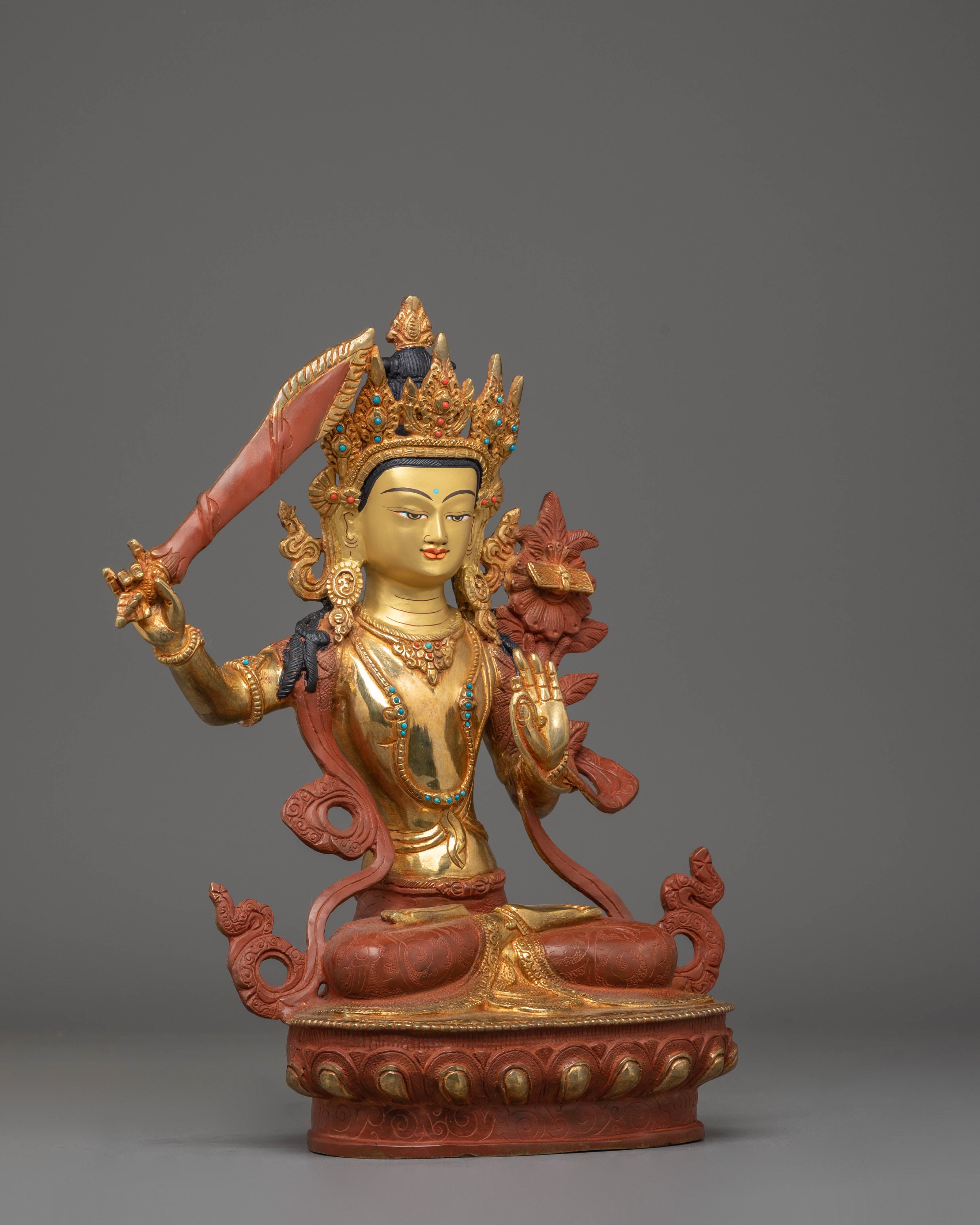 Handmade Bodhisattva Manjushri Statue | Bodhisattva Wisdom Deity