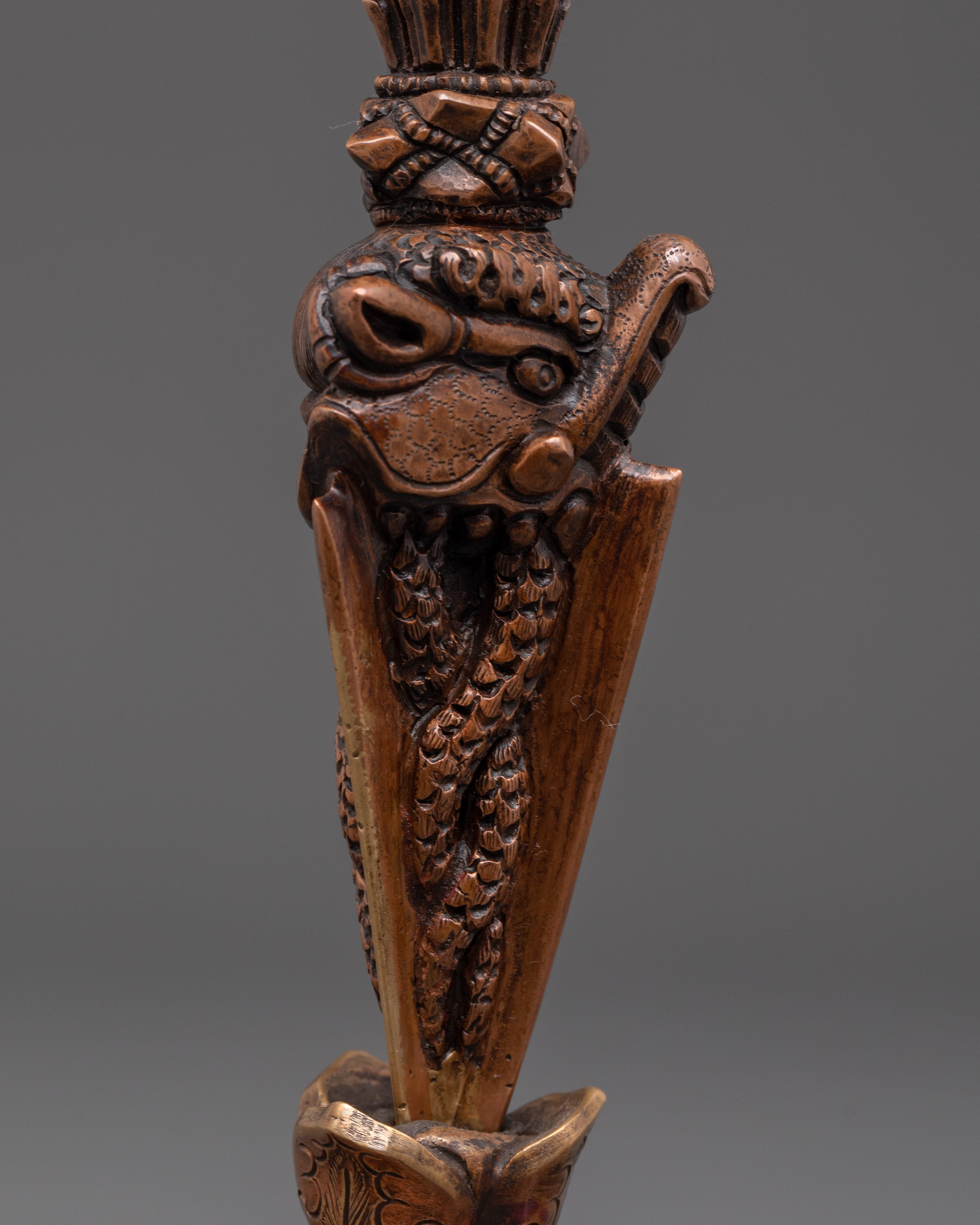 Handmade Copper Phurba For Ritual Ceremonies | Tibetan Buddhist Ritual Dagger