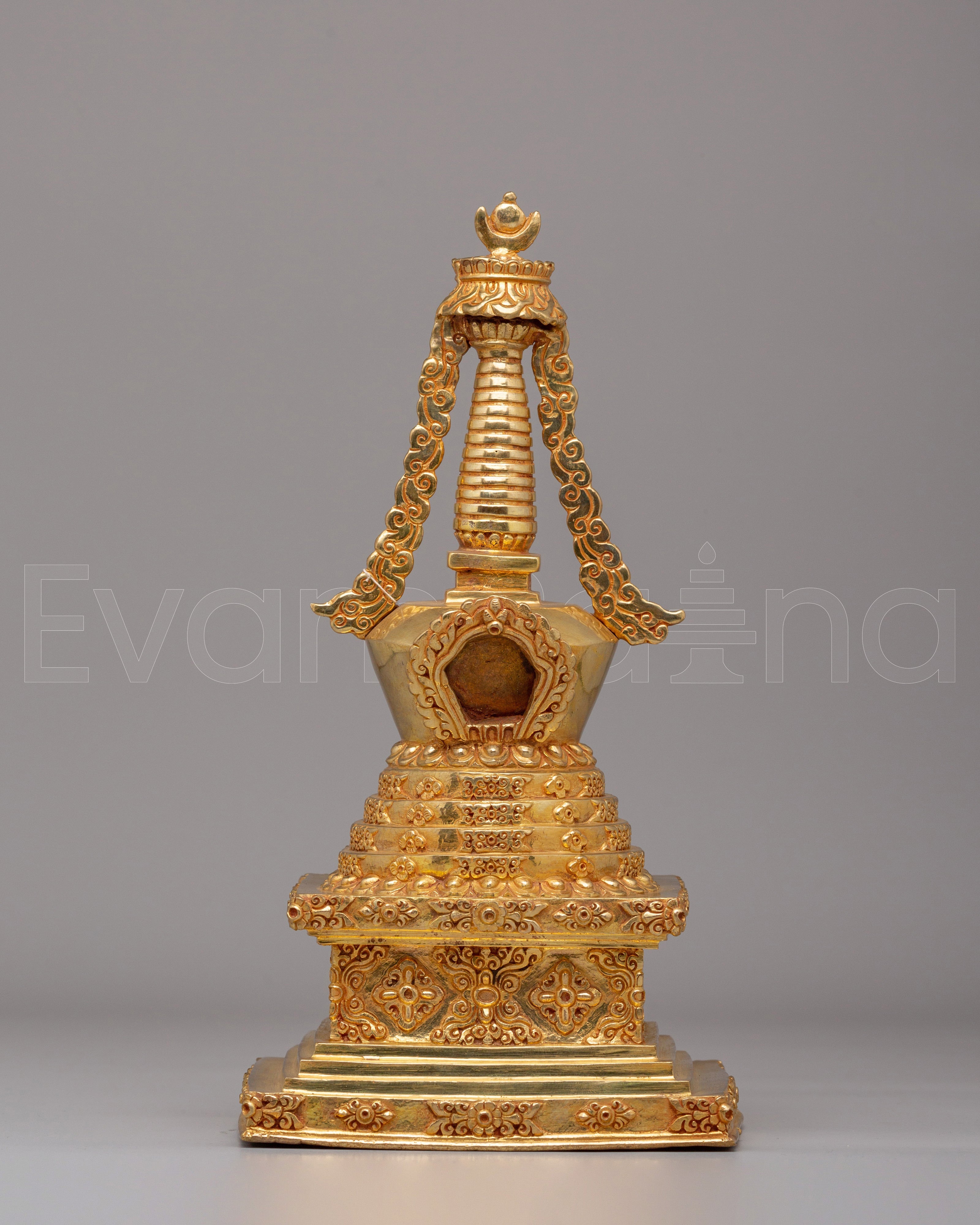Buddhist Golden Stupa for Home Decor