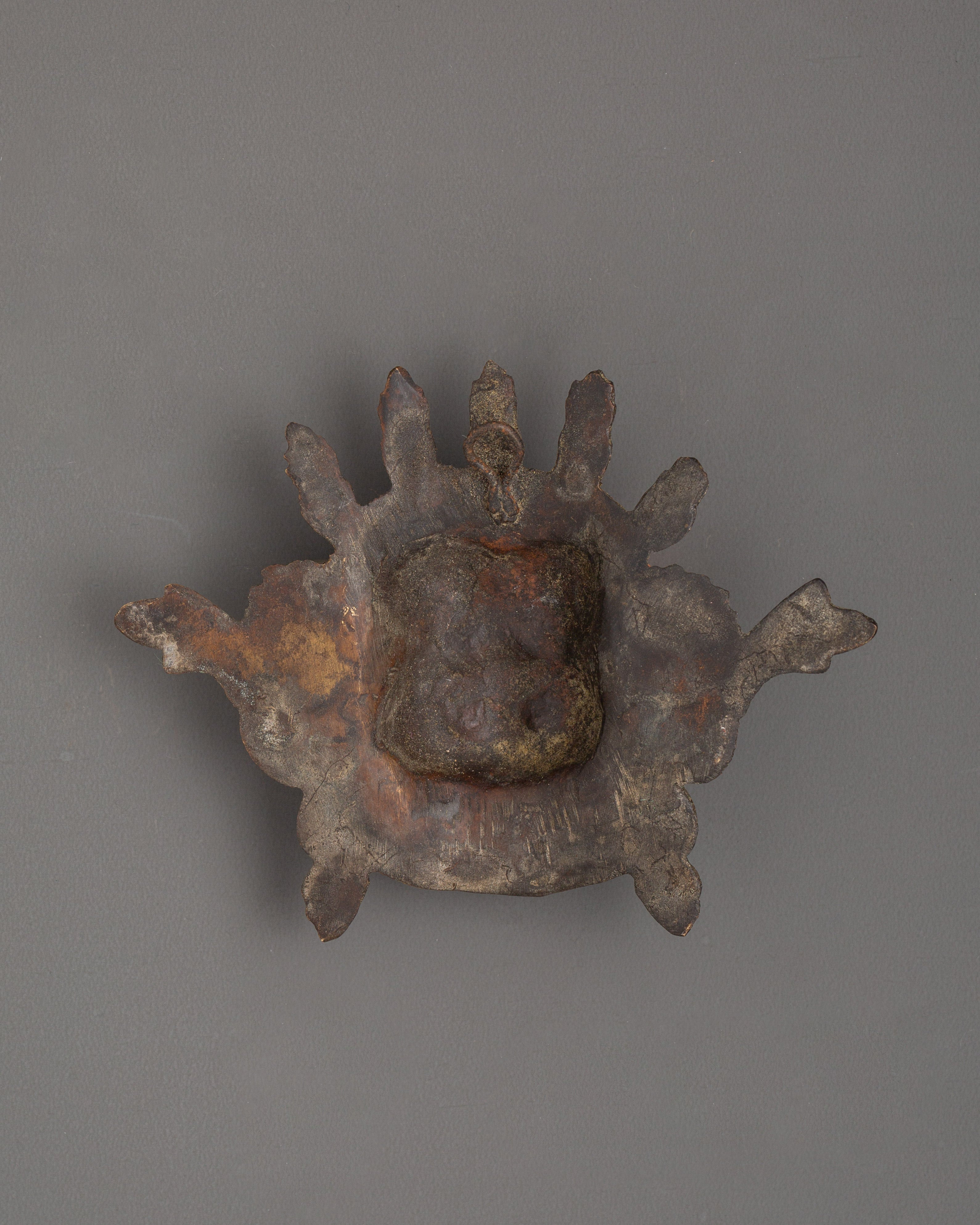 Brass Bhairav Wall Hanging | Hindu God Decor