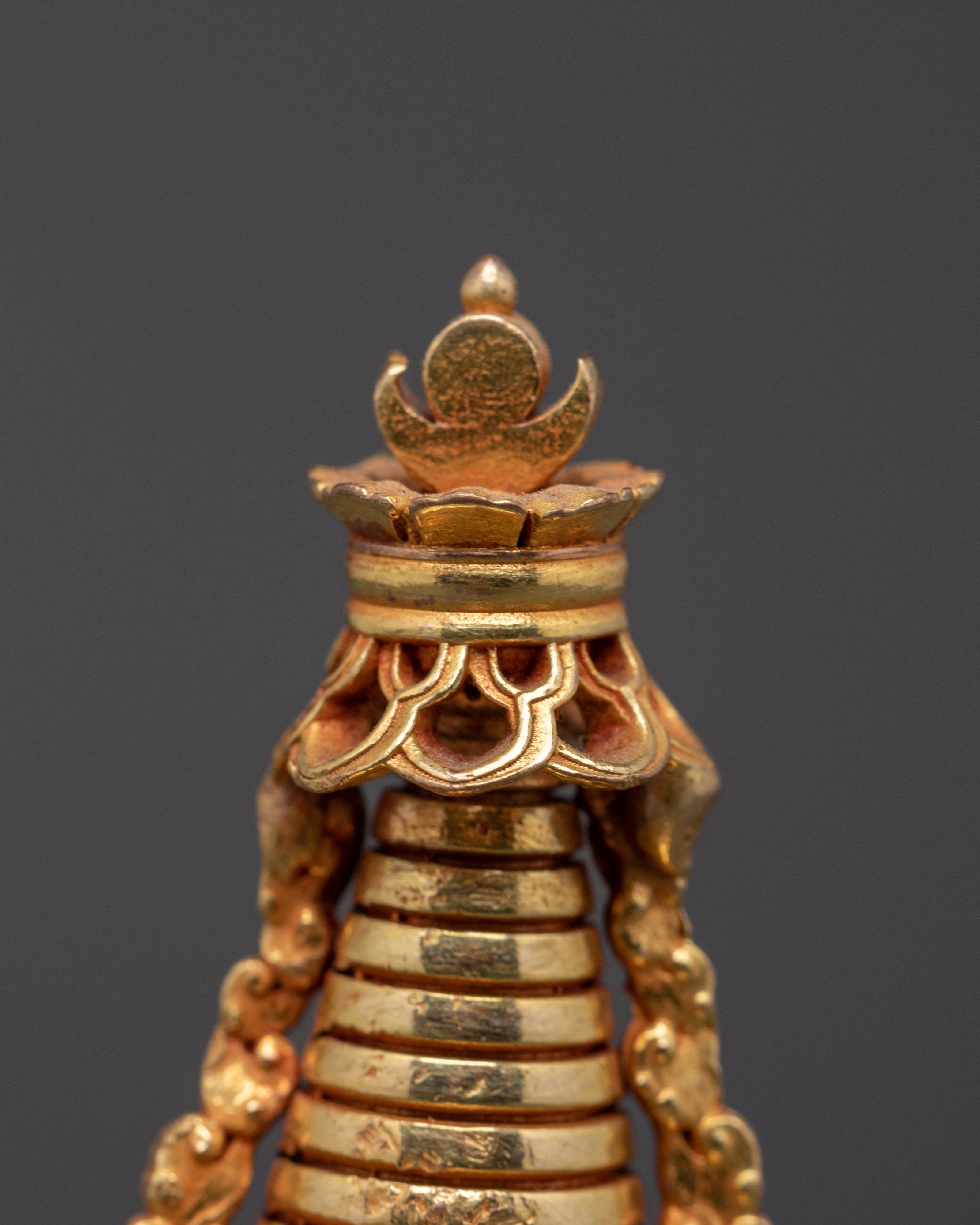 Buddhist Gold Plated Shrine | Sacred Copper Altar Decoration