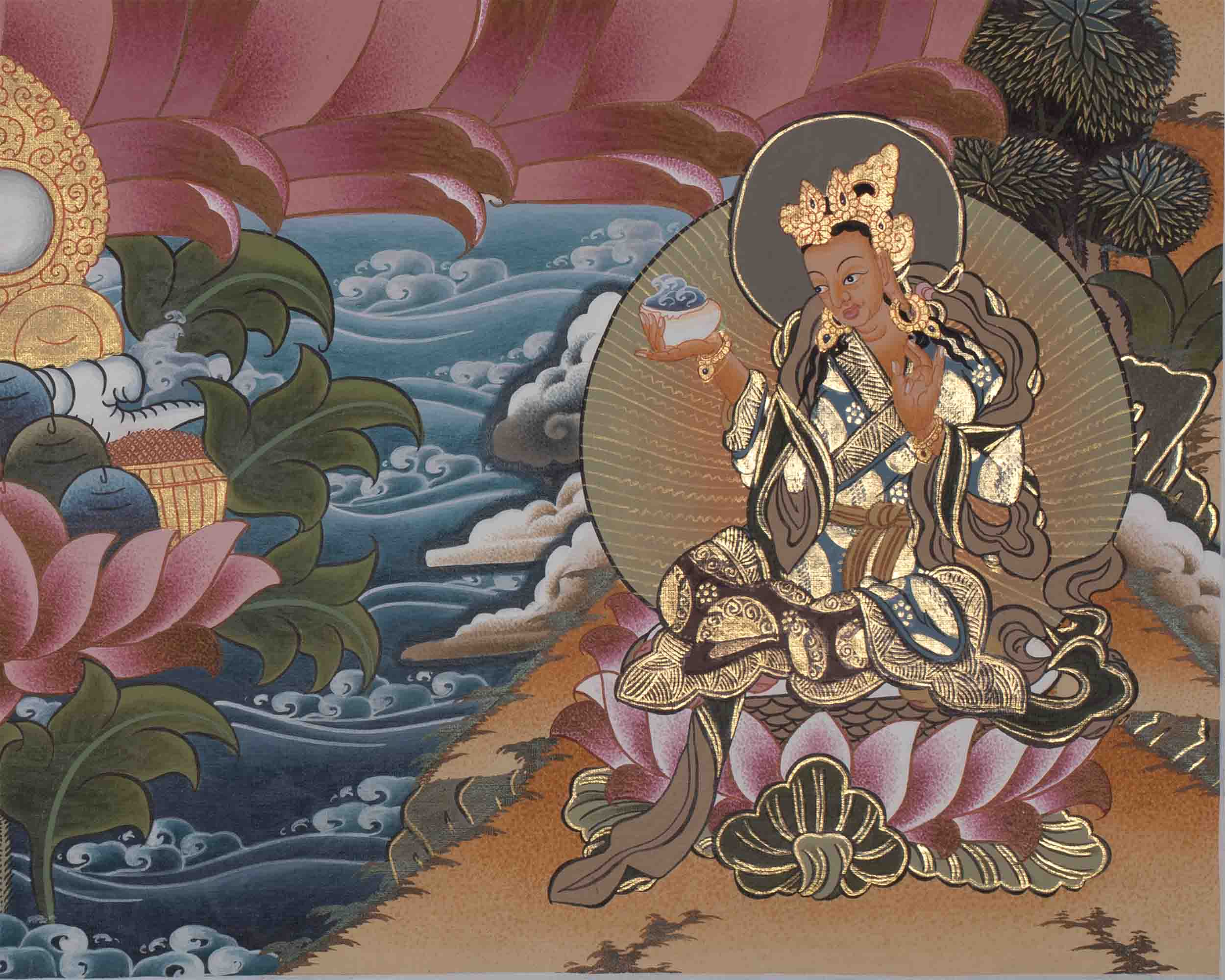Traditional Guru Rinpoche Thangka | Padmasambhava Painting