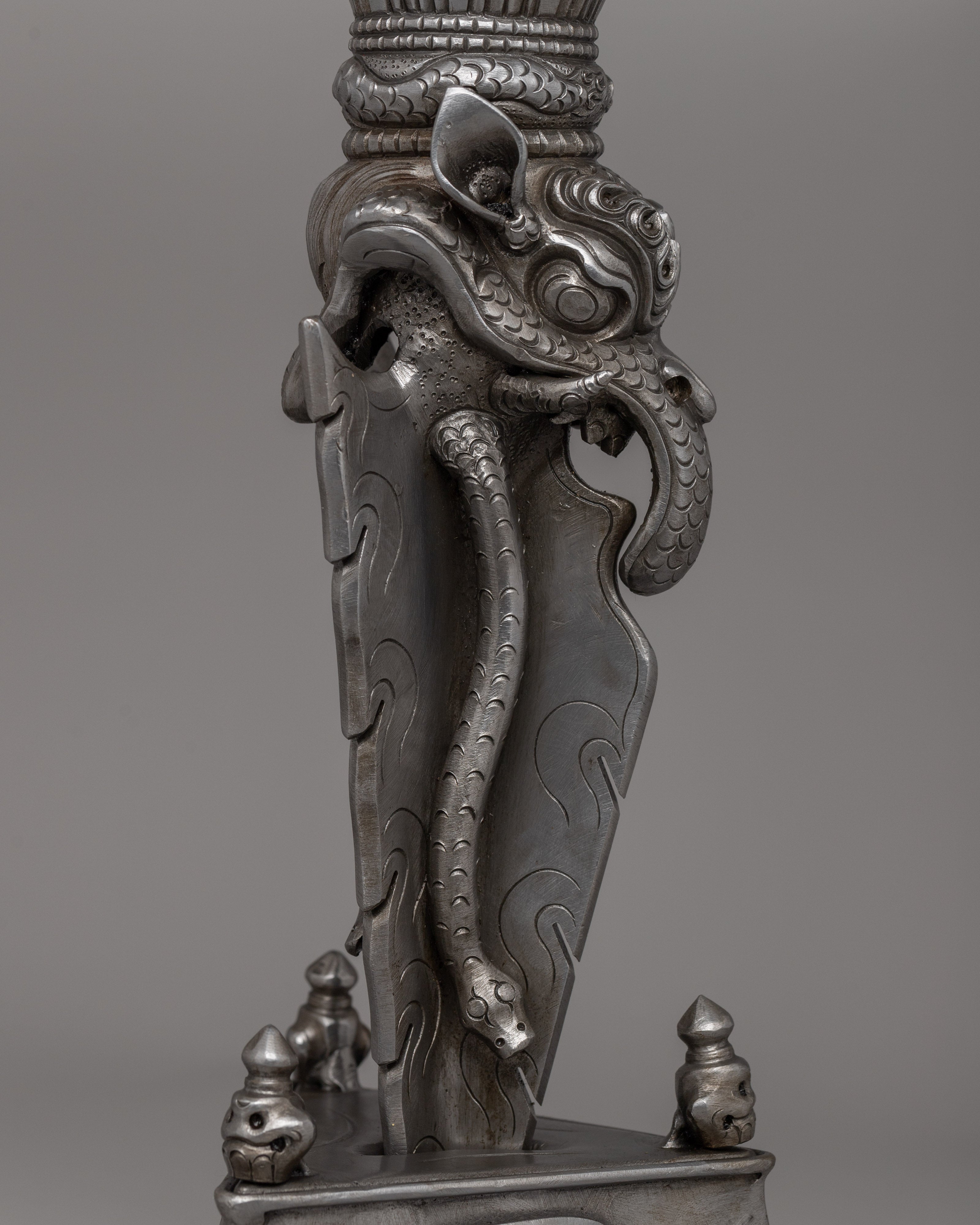 Handcrafted Iron Vajra Phurba | A Sacred Tibetan Ritual Artifact