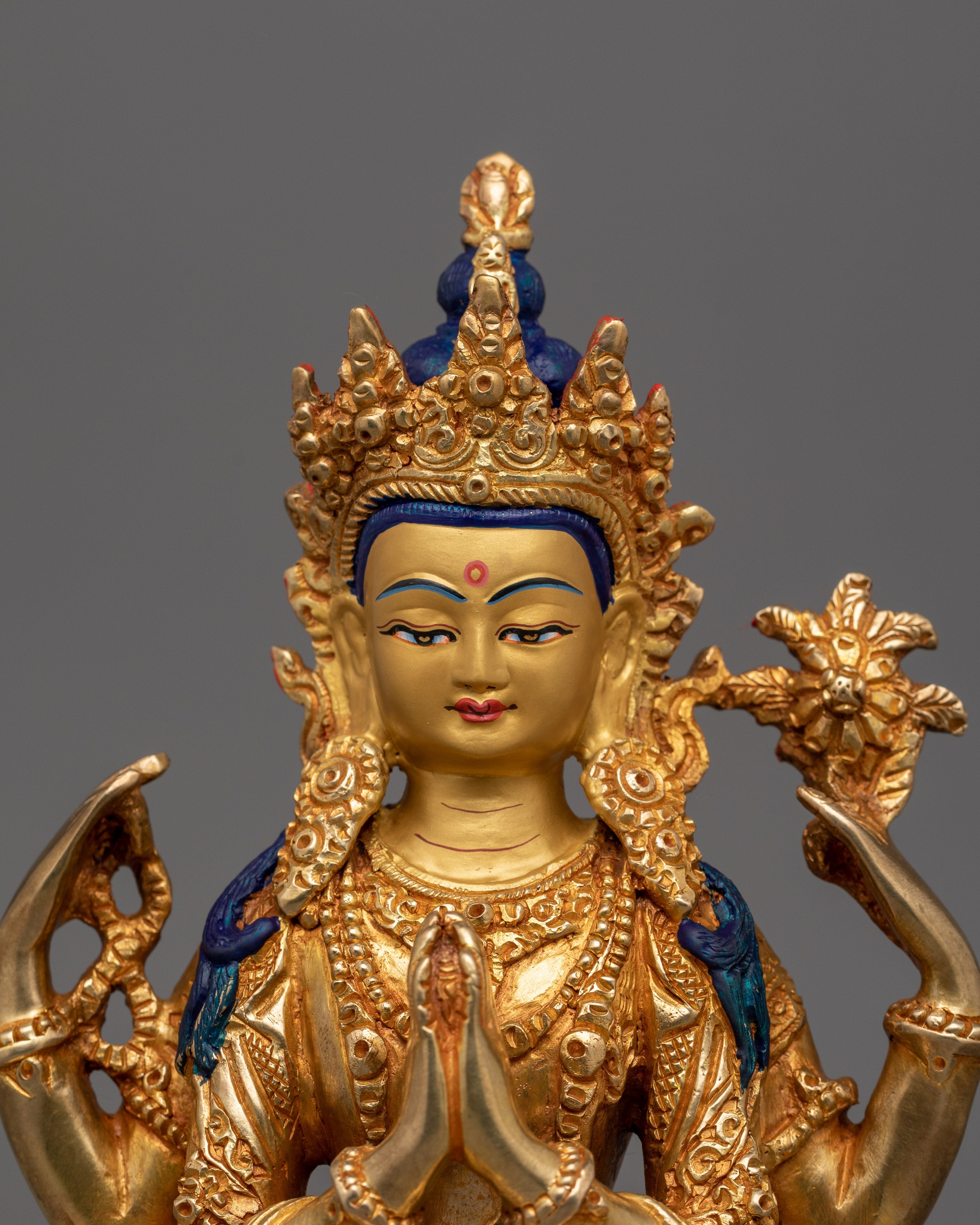 Beautiful 4 Armed Chenrezig Statue | The Bodhisattva of Infinite Compassion