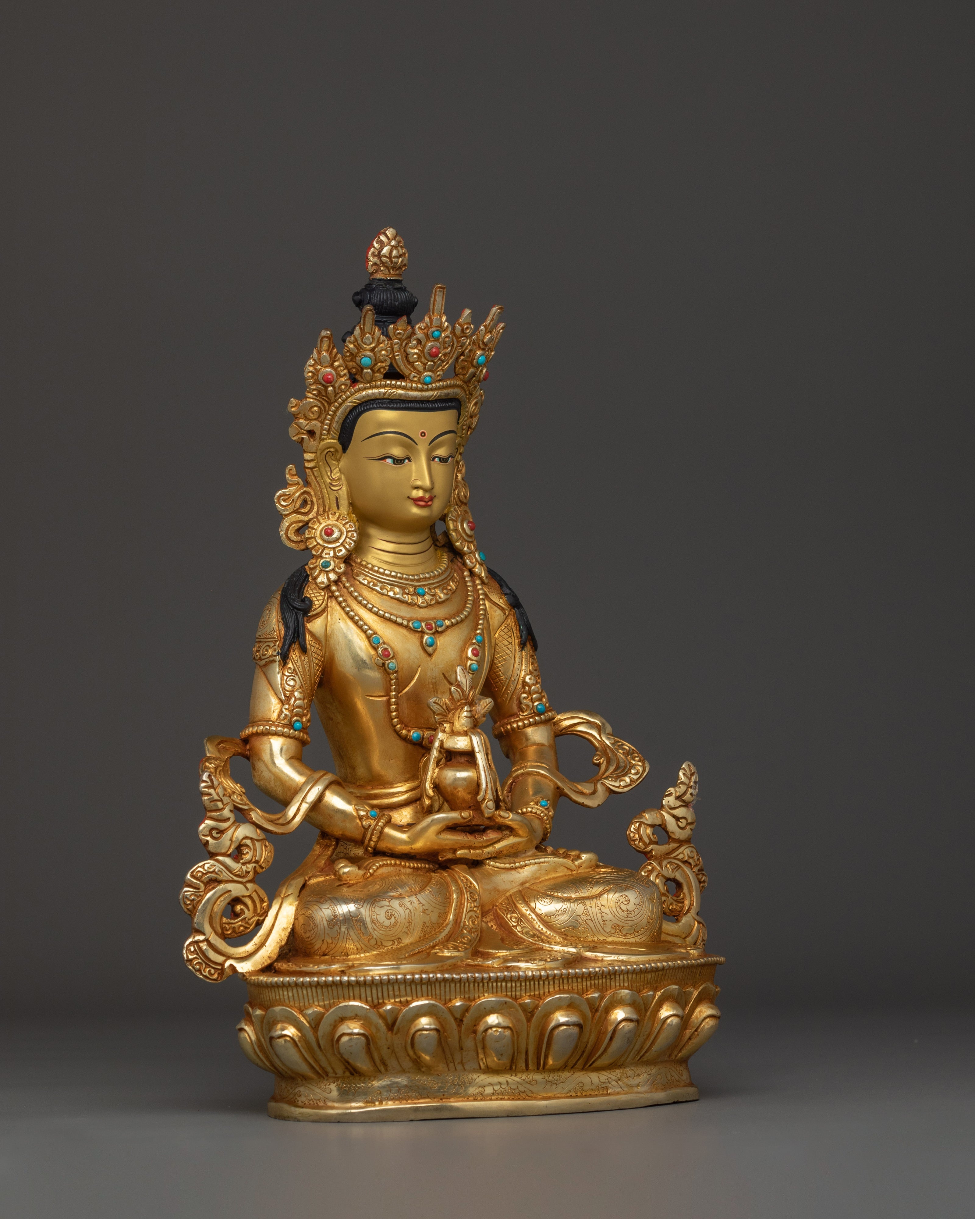 Amitayus Longevity Deity Statue | Tibetan Altar Decor for Vitality, Blessings & Meditation