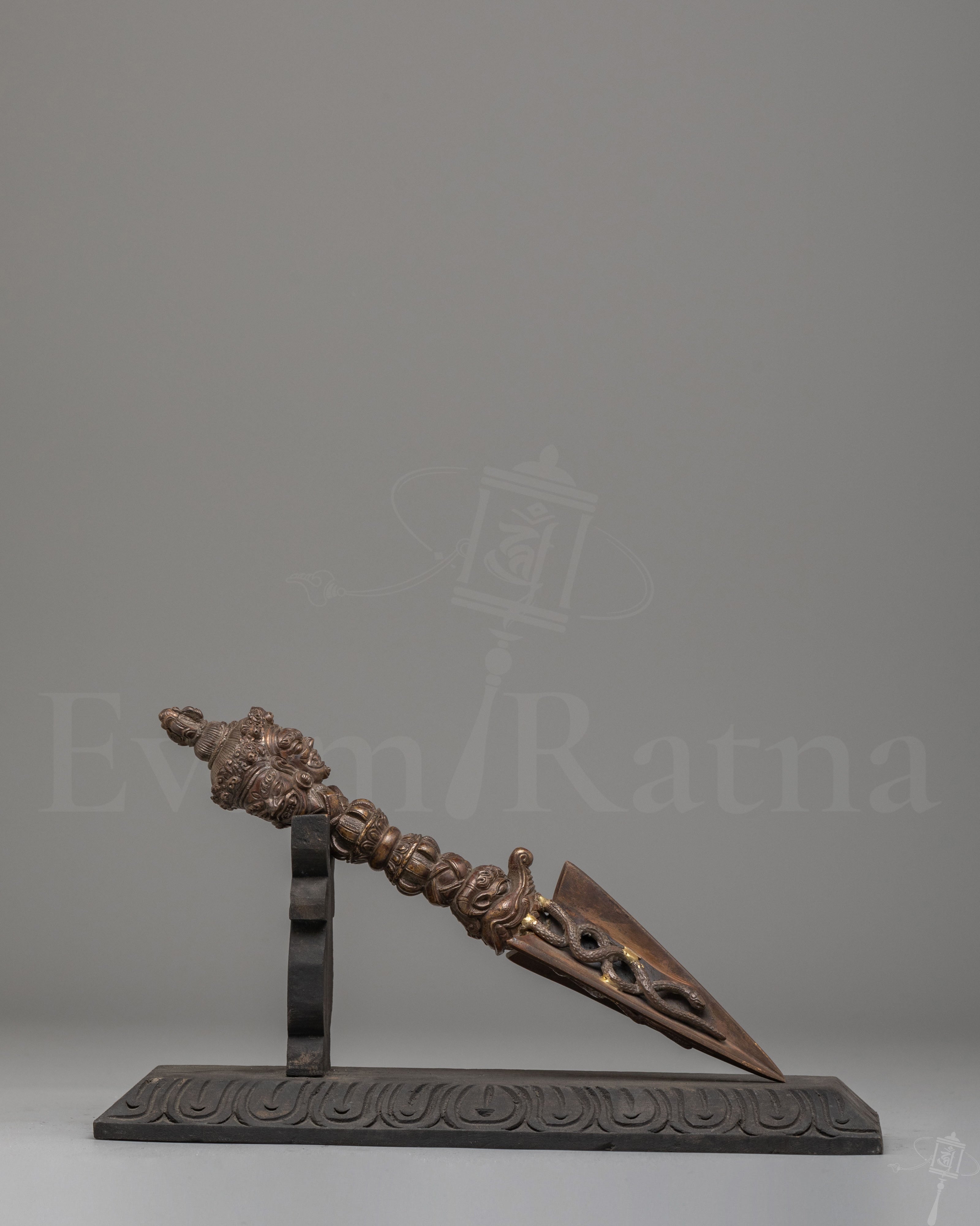 Ritual Phurba Dagger With Stand
