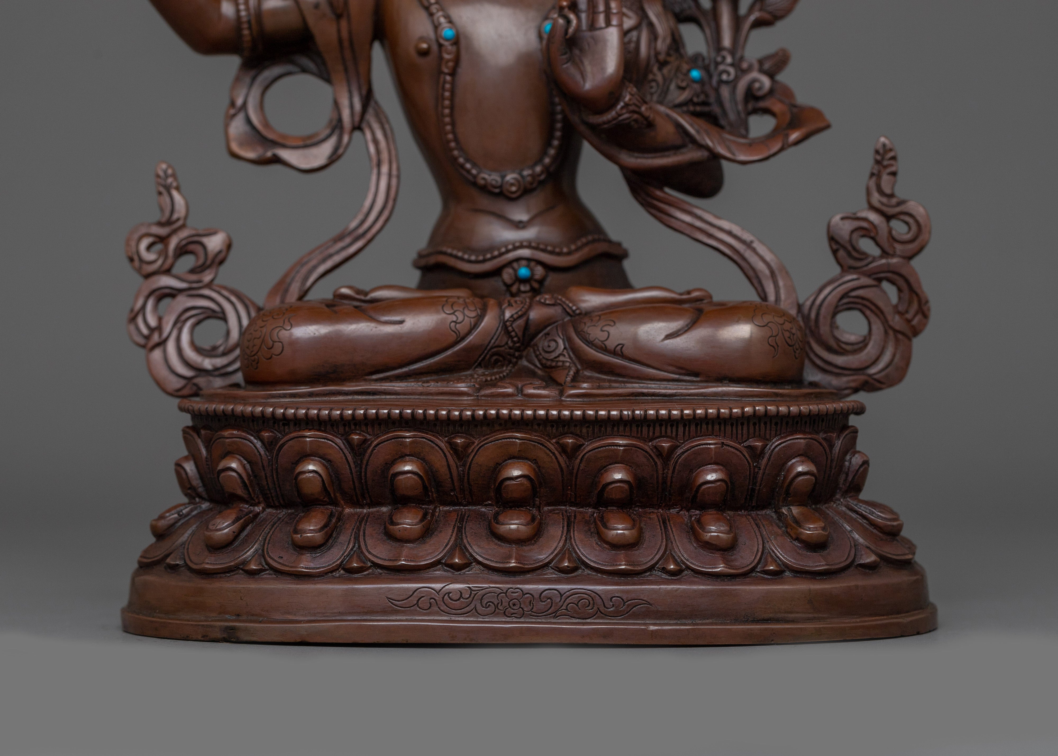 Handcrafted Figurine of Bodhisattva of Wisdom Manjushri | The Radiant Sword of Clarity