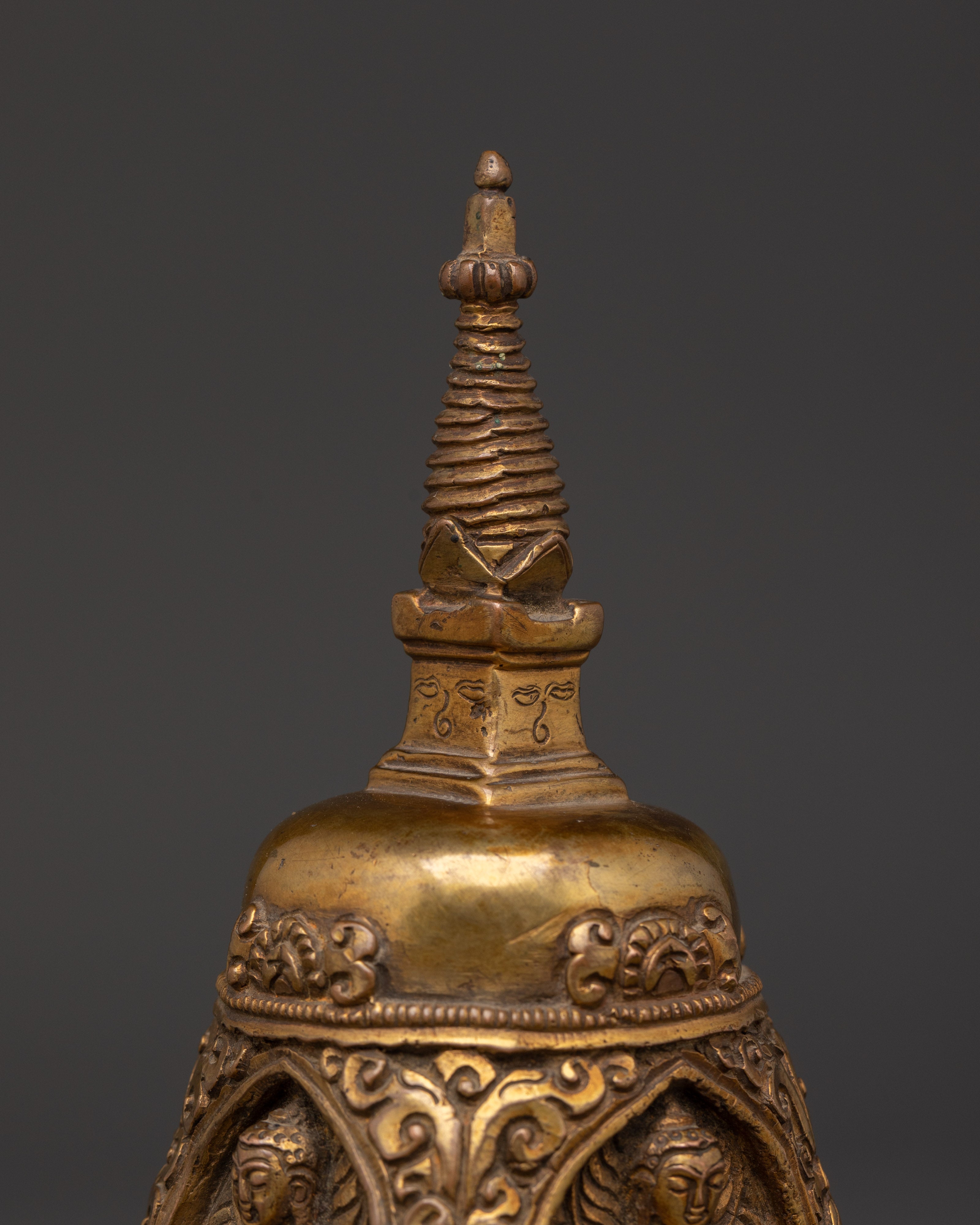 Handcrafted Brass Buddhist Stupa | Spiritual Altar Decor