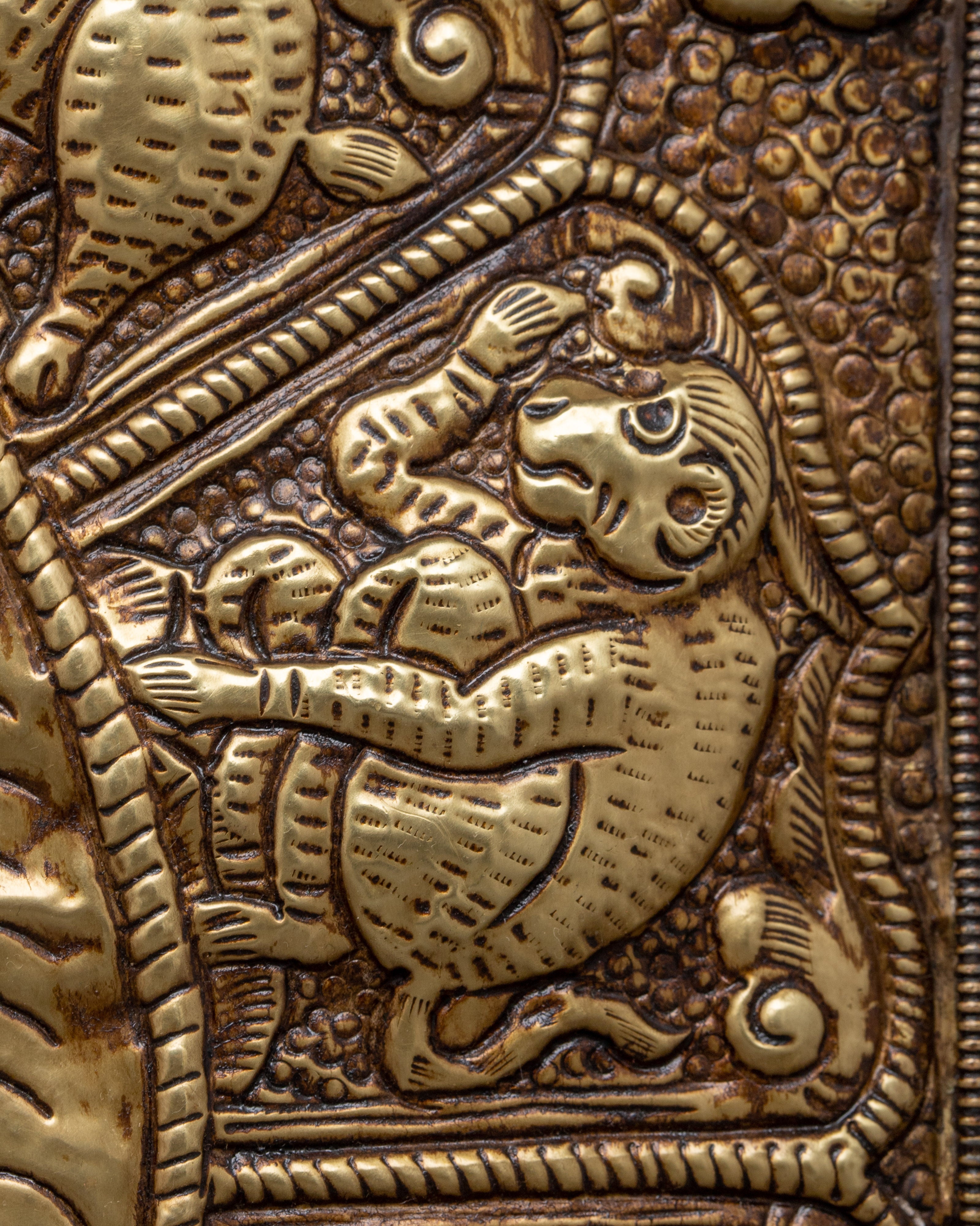 Yak Metal Wall Hanging Thanka Featuring Zodiac Sign Calendar for Spiritual Insight and Decorative Elegance