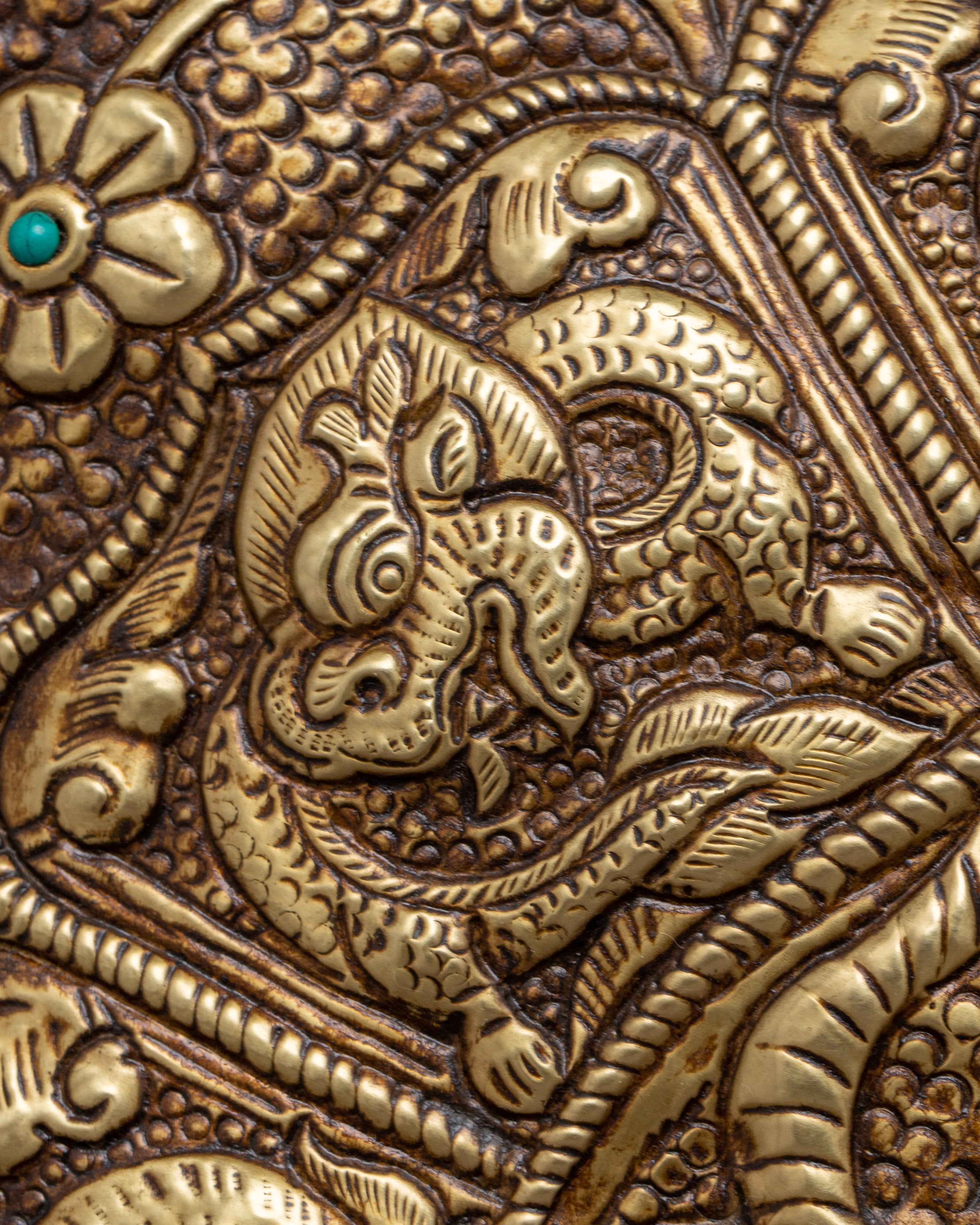 Yak Metal Wall Hanging Thanka Featuring Zodiac Sign Calendar for Spiritual Insight and Decorative Elegance