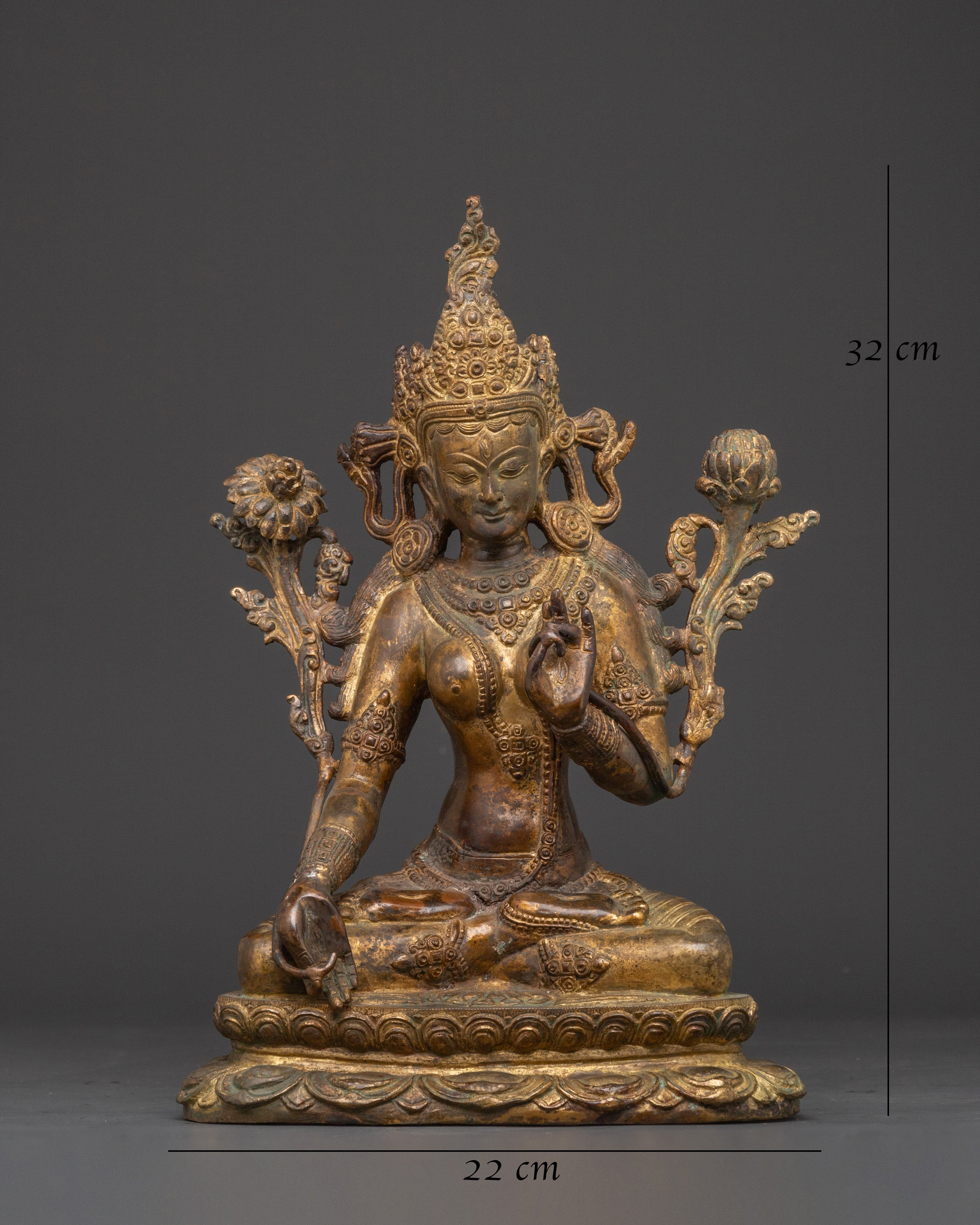 Handcrafted White Tara Brass Statue | For Healing and Mindfulness