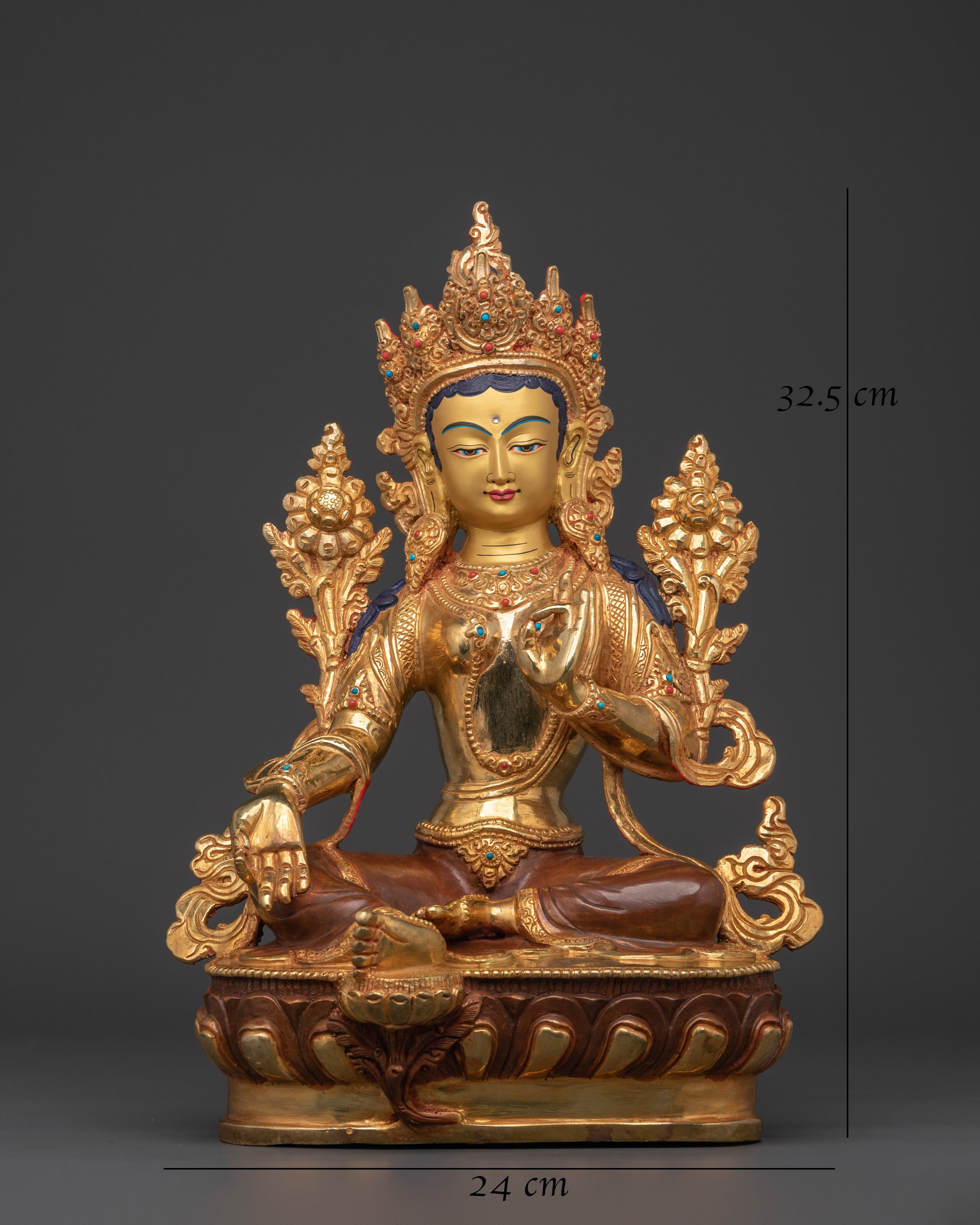 Green Tara Spiritual Artwork | Tibetan Buddha Goddess Statue