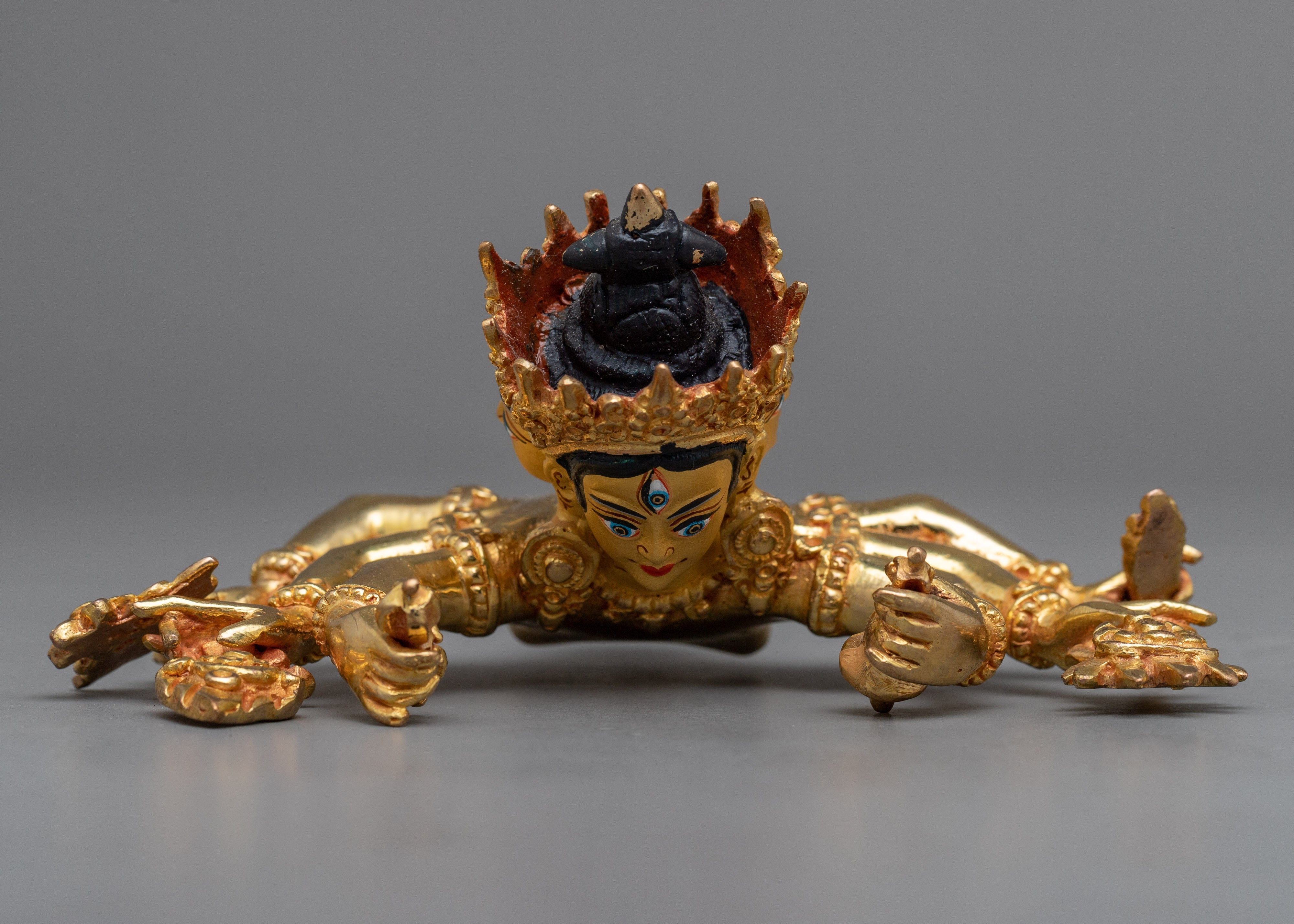 Guhyasamaja Sculpture in 24K Gold | Mystical Union of Wisdom and Compassion