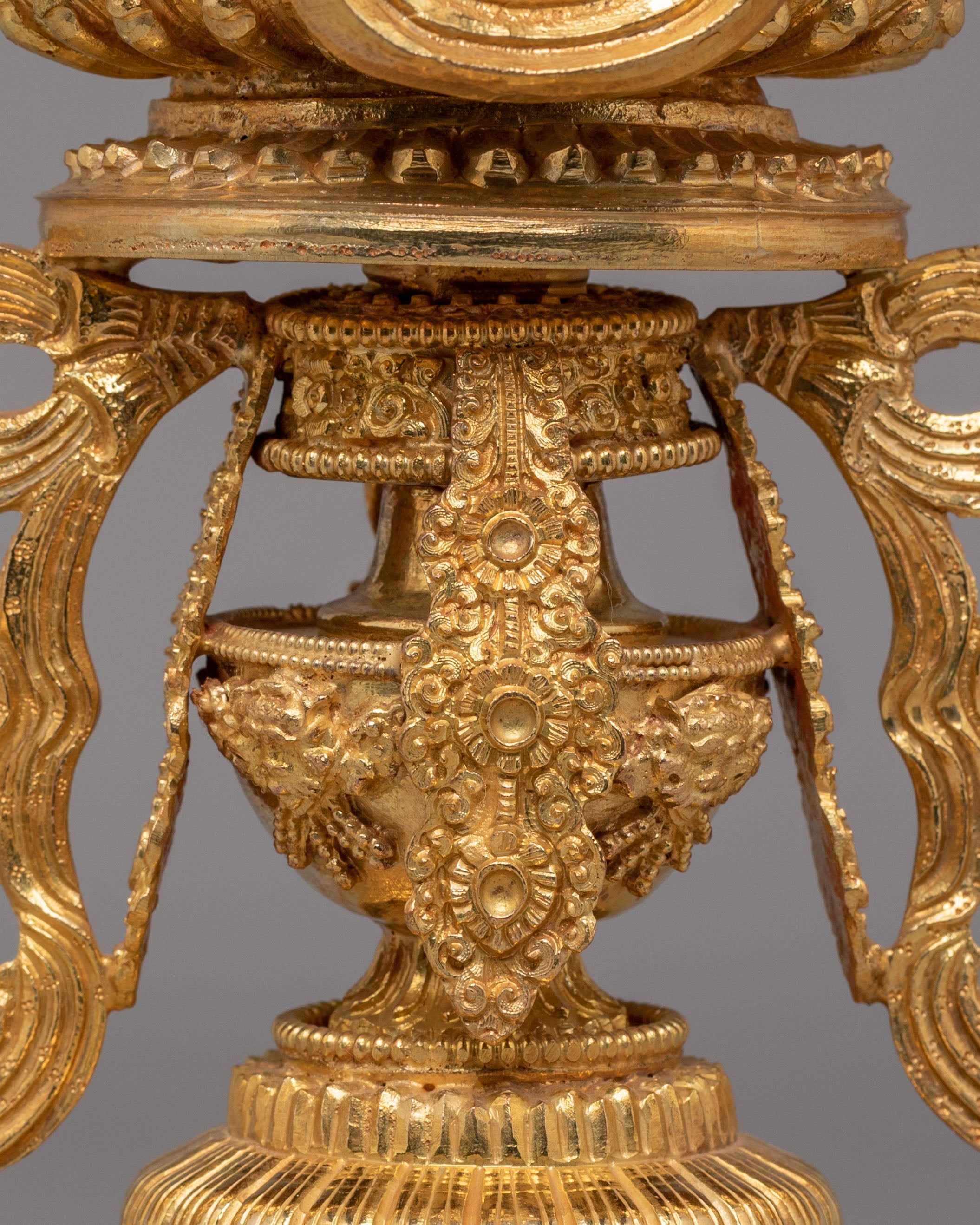 Buddhist Doya Ngaga Set | Gold-Plated Copper Ritual Tools